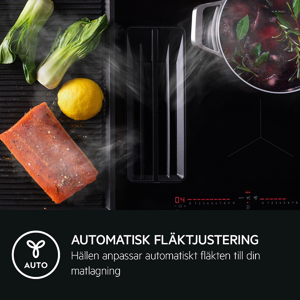 Induksjonstopp AEG GCH74B01CB med Integrert Vifte Med Automatisk Styring