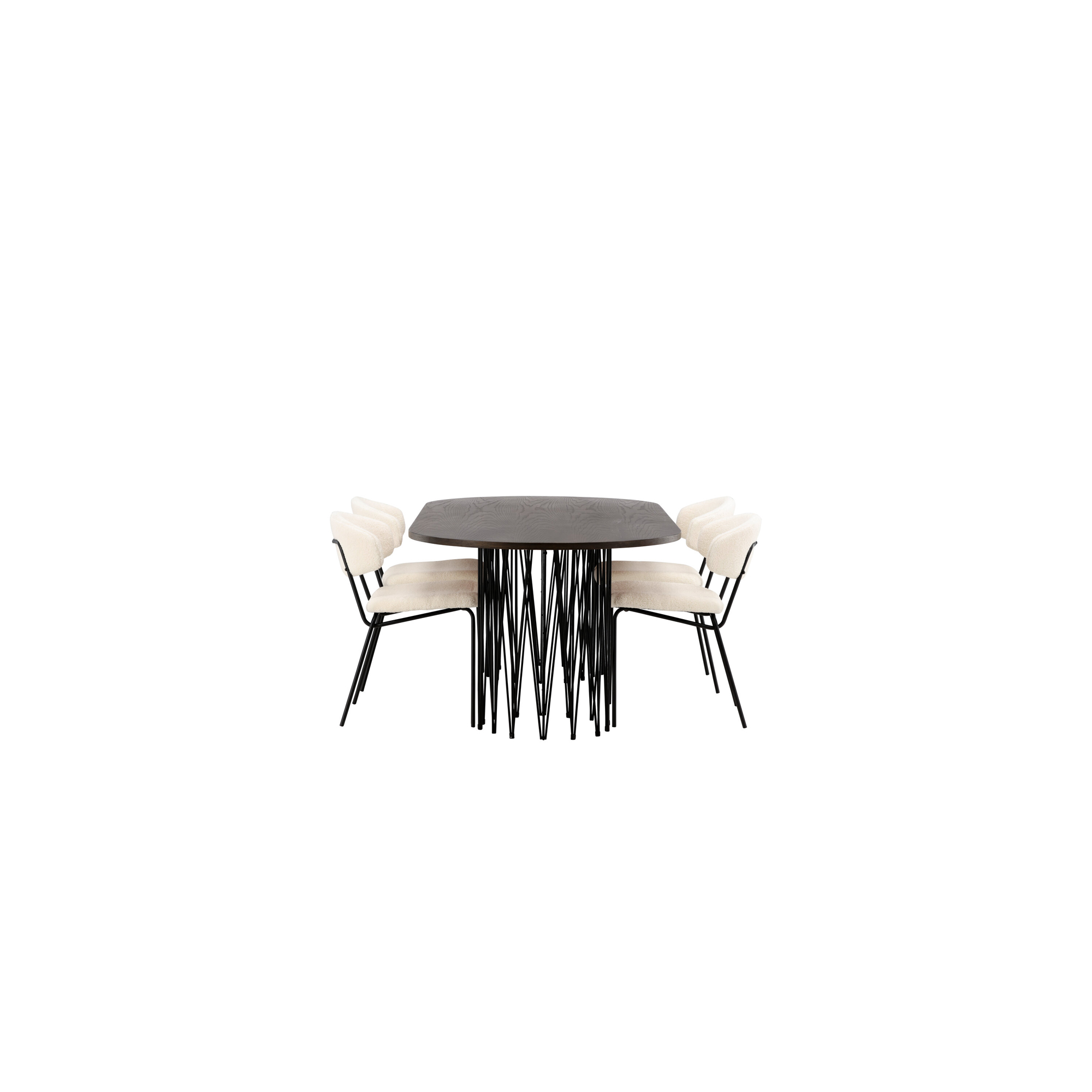 Spisegruppe furniture/fashion Stone med 4 Chico Stoler
