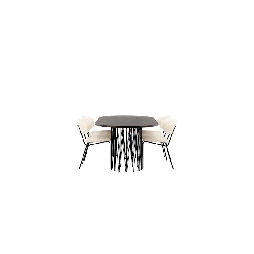 Spisegruppe furniture/fashion Stone med 4 Chico Stoler
