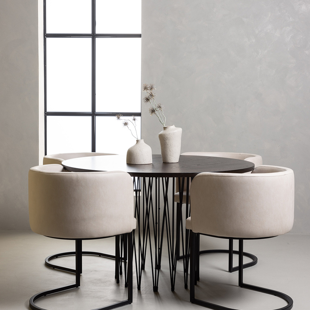 Spisegruppe furniture/fashion Stone Ø120 cm med 4 Simrishamn Stoler