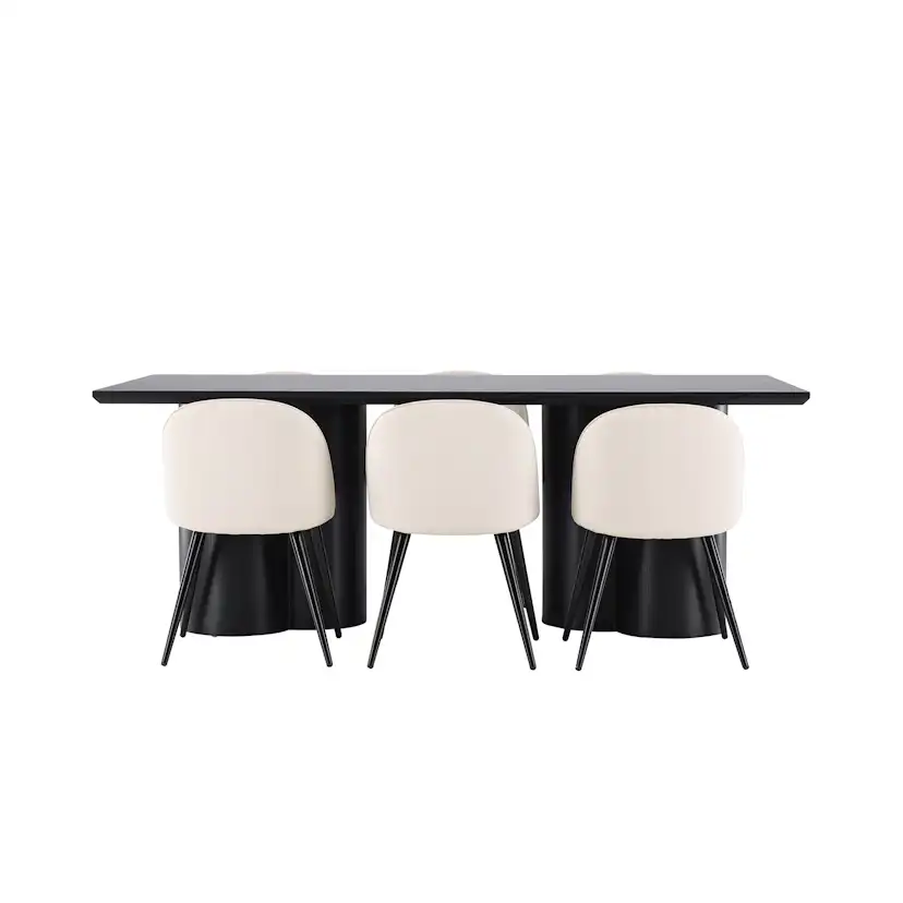 Spisegruppe Venture Home Olivia 210 med 6 stk Velvet Stoler