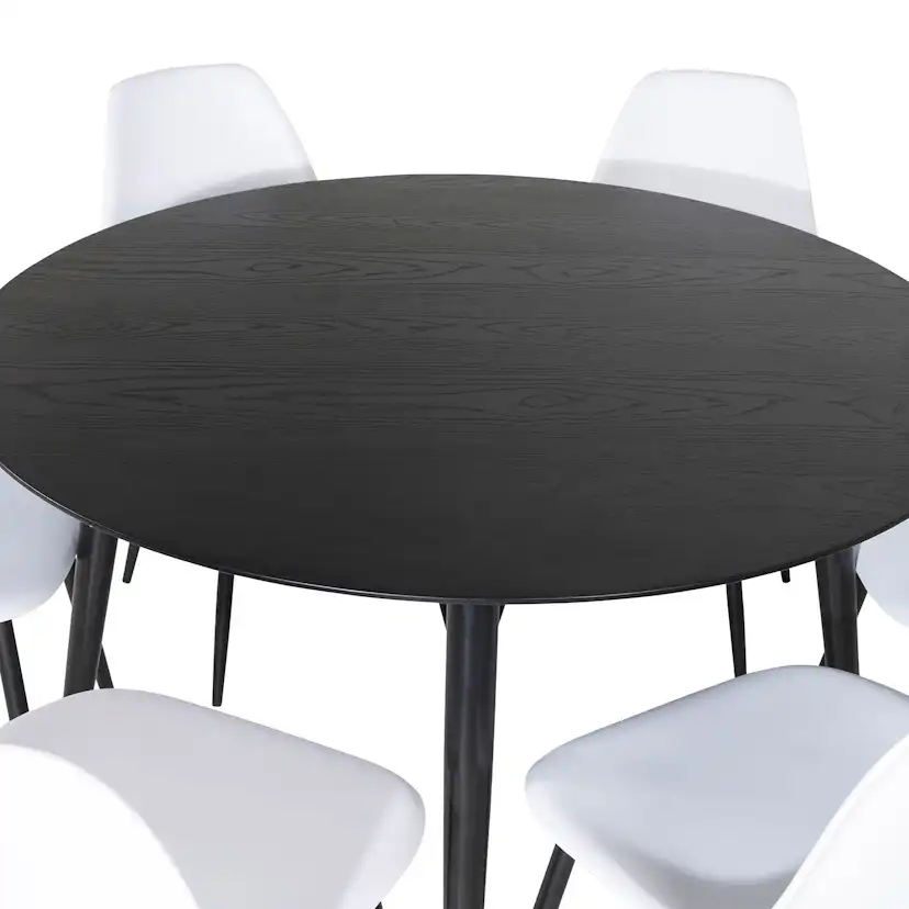 Spisegruppe Venture Home Dipp Ø115 cm med 6 Polar Plast Stoler