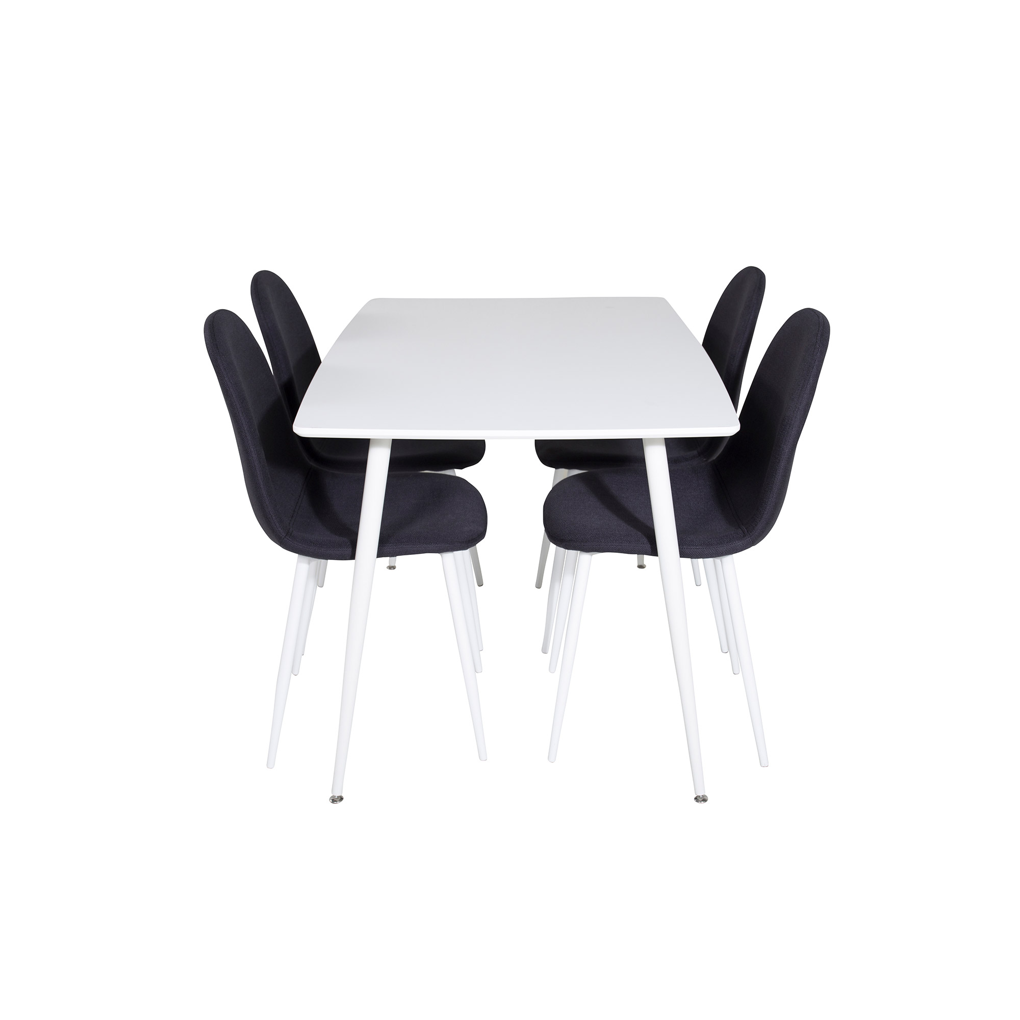 Spisegruppe Venture Home Pobbie med 4 Pobbie Stoler Hvit