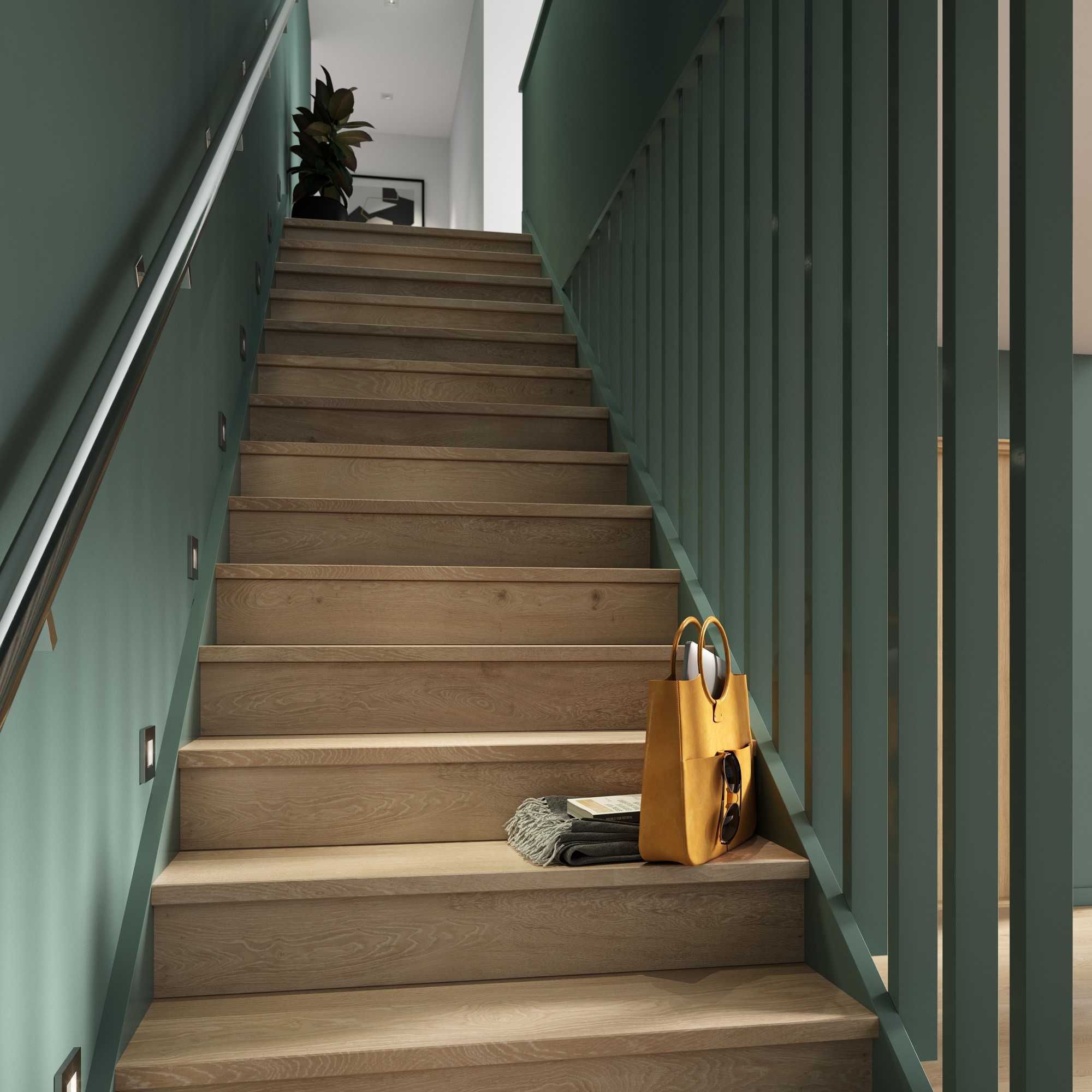 Trappefornyer Lundbergs Premium Nordic White Eik Enkeltrinn