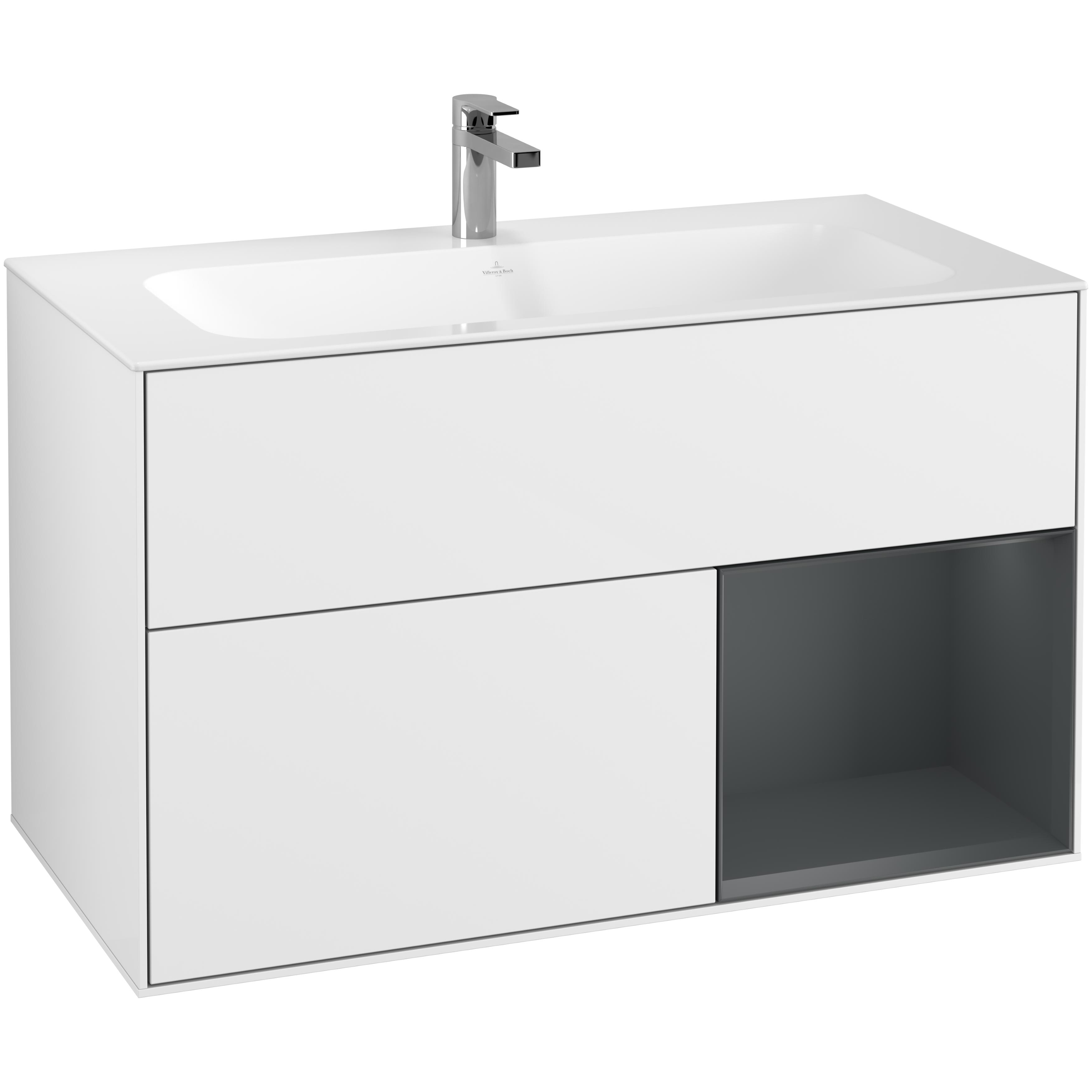 Tvättställsskåp Villeroy & Boch Finion med 2 Lådor och Hylla för Inbyggt Tvättställ | badrum - badrumsmobler - tvattstallsskap-och-kommod | KakelKungen