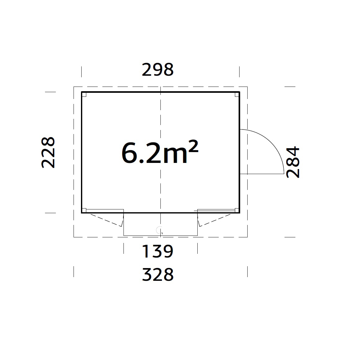 Marian 6,2 m2 - Folding kiosk NO Ubehandlet