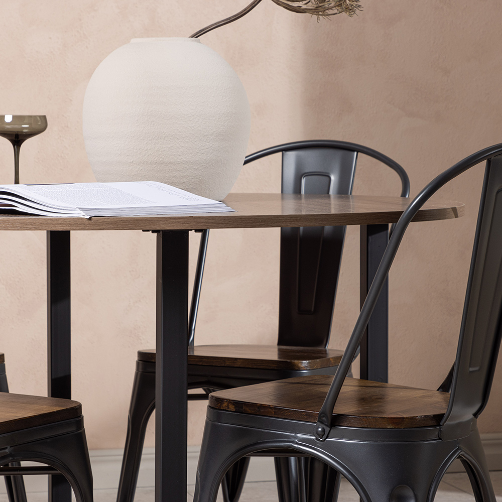 Spisegruppe Venture Home Durango Ø 120 cm med 4 Tempe Stoler