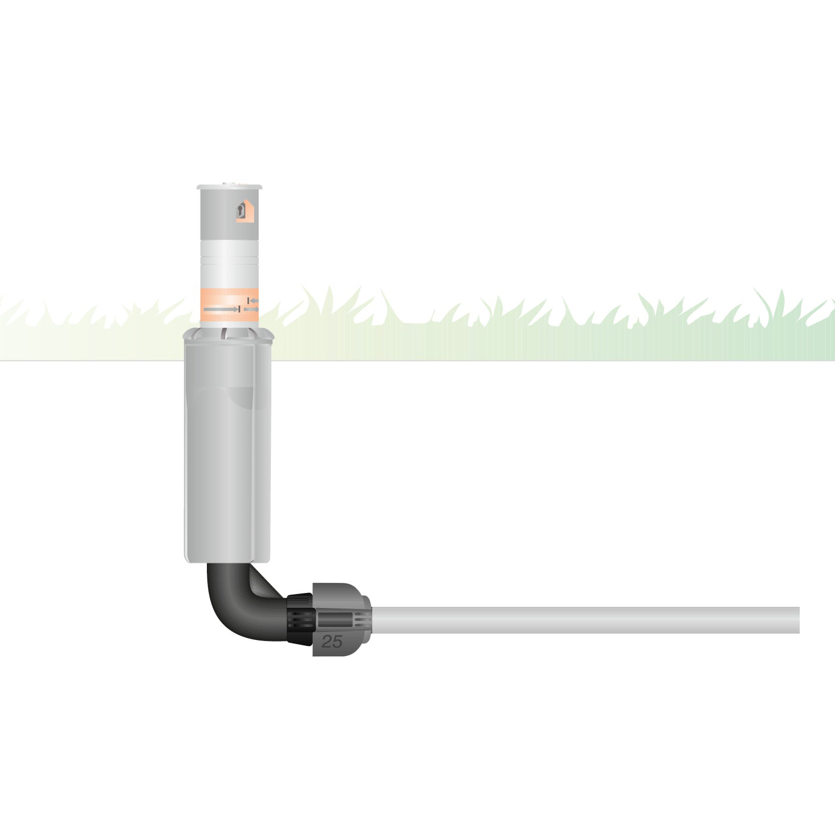 L-Slangekobling Gardena 25 mm x G 1/2 Hunngjenger
