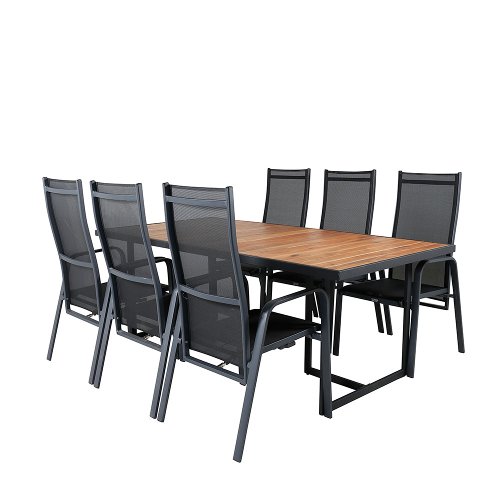 Spisegruppe Venture Home King med 6 Curz Spisestoler