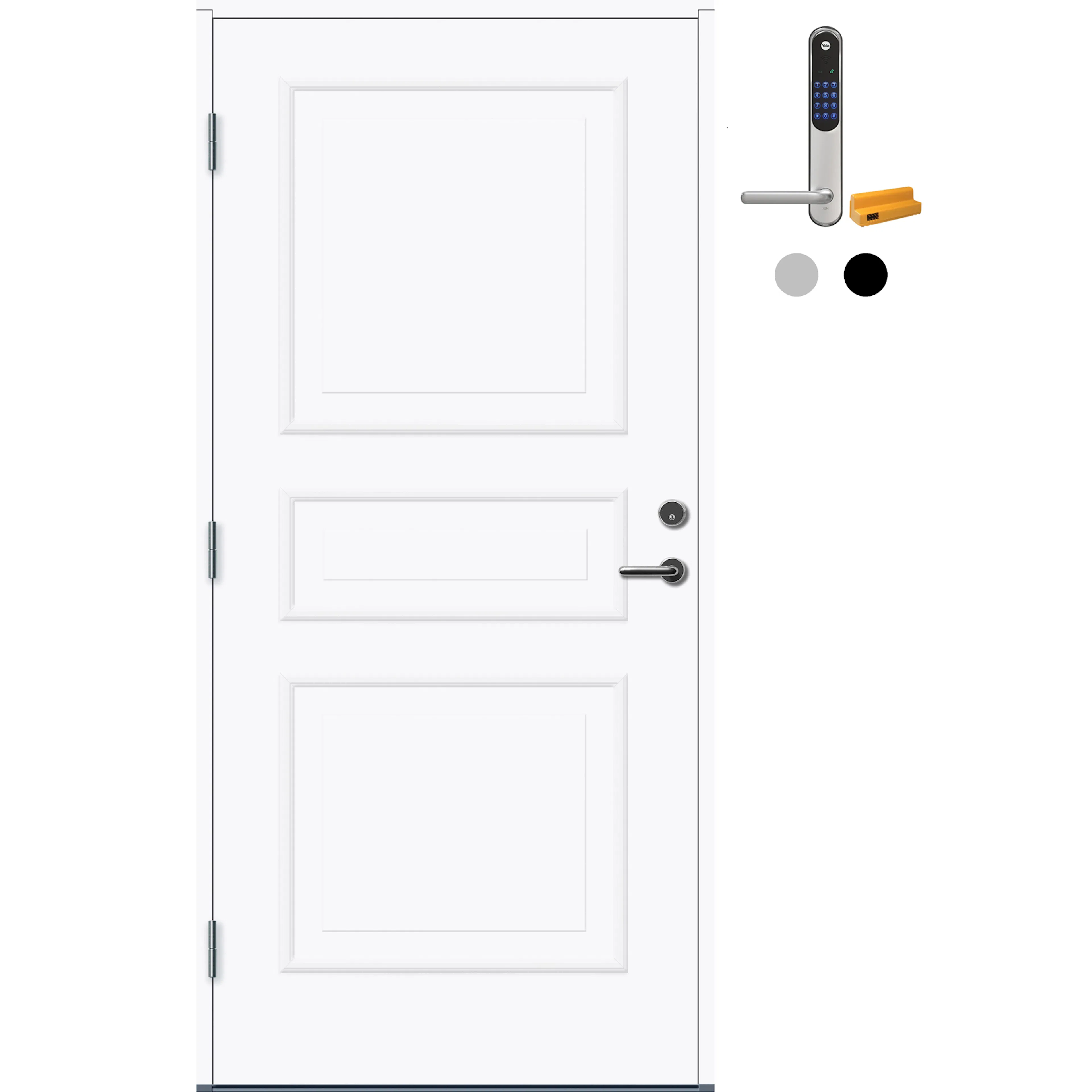 Ytterdør Bygg1 Arendal Thermoisolert Klart Glass med Yale Doorman Classic Home