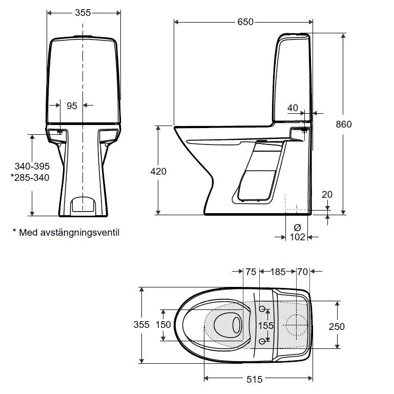 Toalettstol Ifö Spira 6260 Rimfree Hårdsits Vit med Snabbkop Ifö Spira 6260 Rimfree Hardsete;Hurtigkobling; Faste braketter og hull for armlene Dobbelt spyling 4/2 l