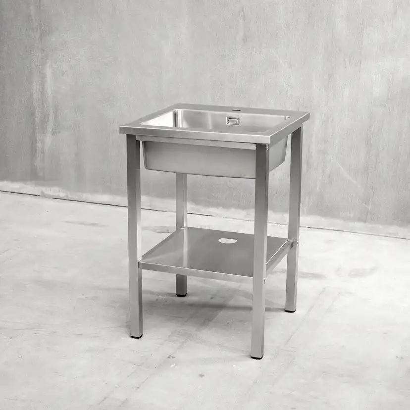 Benkestativ Vilan Stainless Variant Stativ og Underhylle med Hull