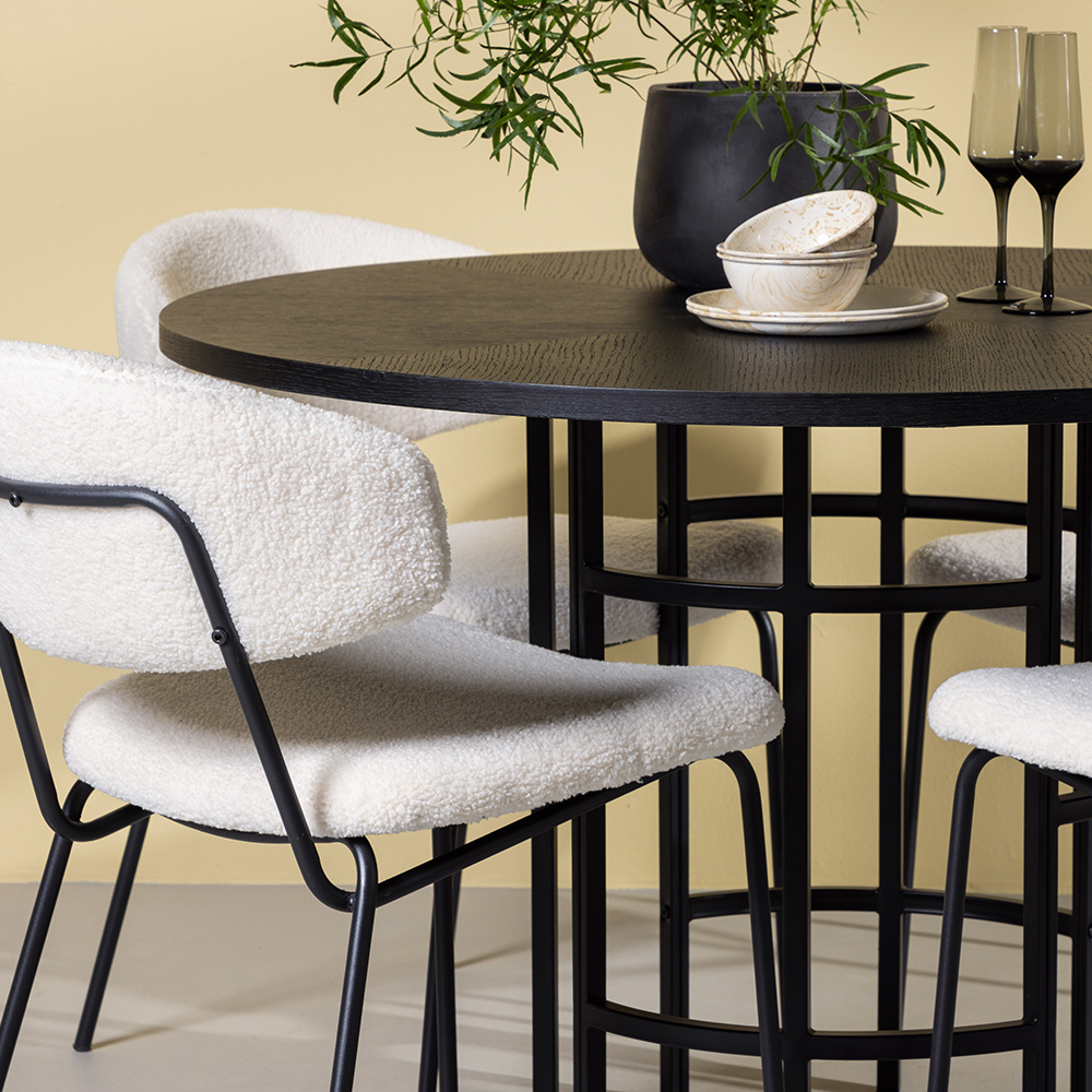Spisegruppe Venture Home Copenhagen Ø 115 cm med 4 Chico Stoler