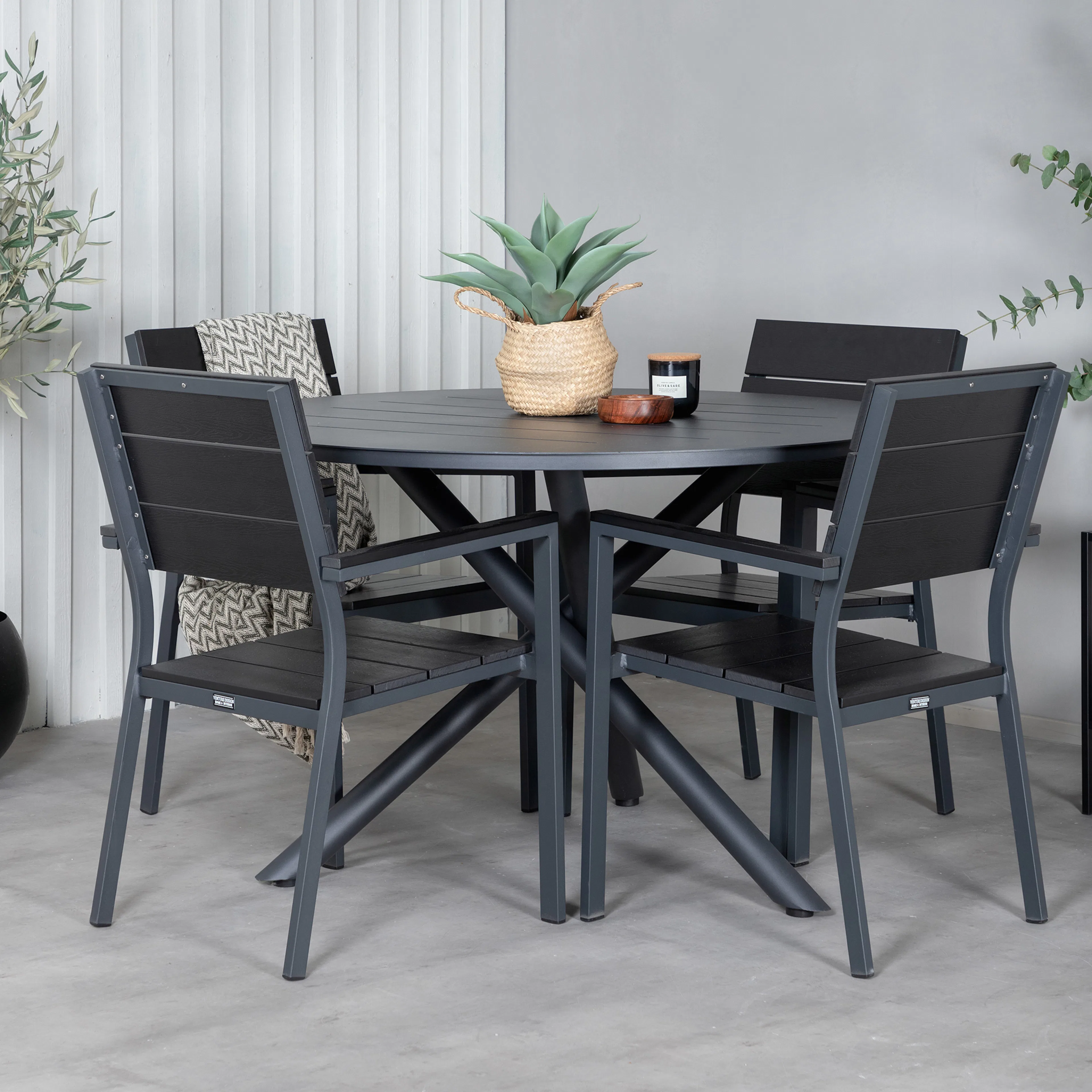 Spisegruppe Venture Home Ande med 4 Livia Spisestoler