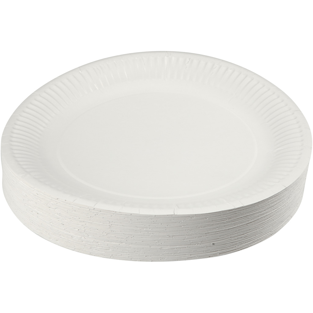Papptallerkener Creativ Company Hvite 100 stk/1 Pk