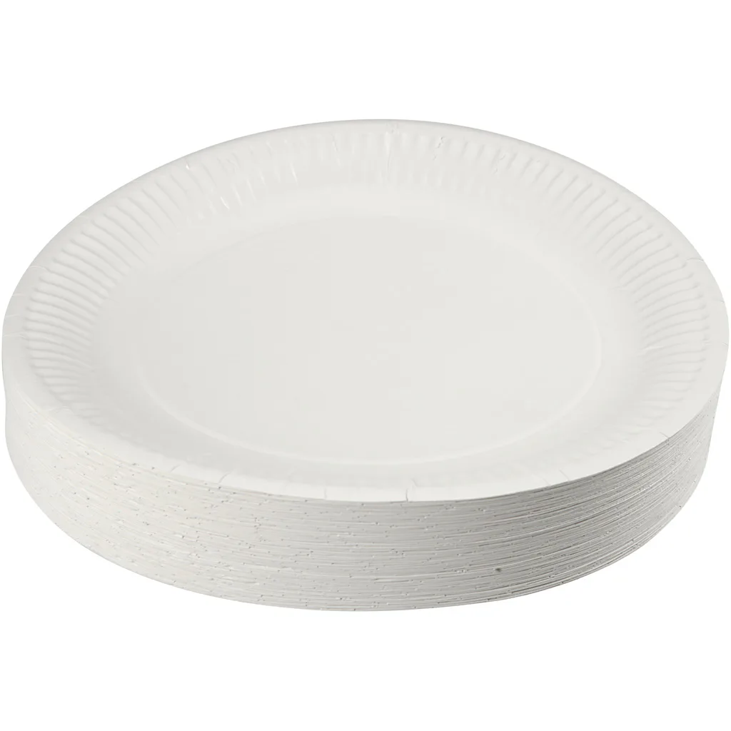 Papptallerkener Creativ Company Hvite 100 stk/1 Pk