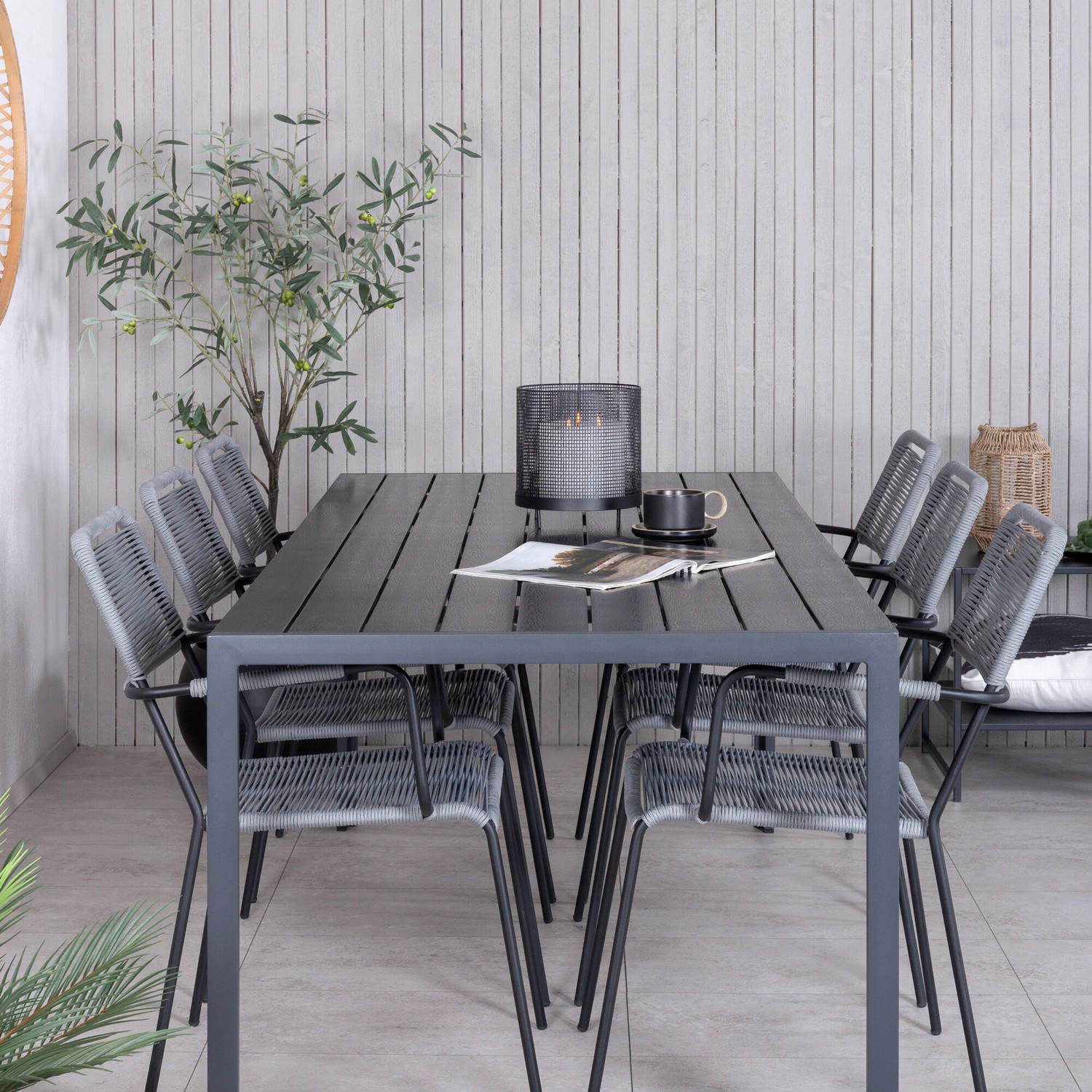 Spisegruppe Venture Home Bront med 6 Leon Spisestoler