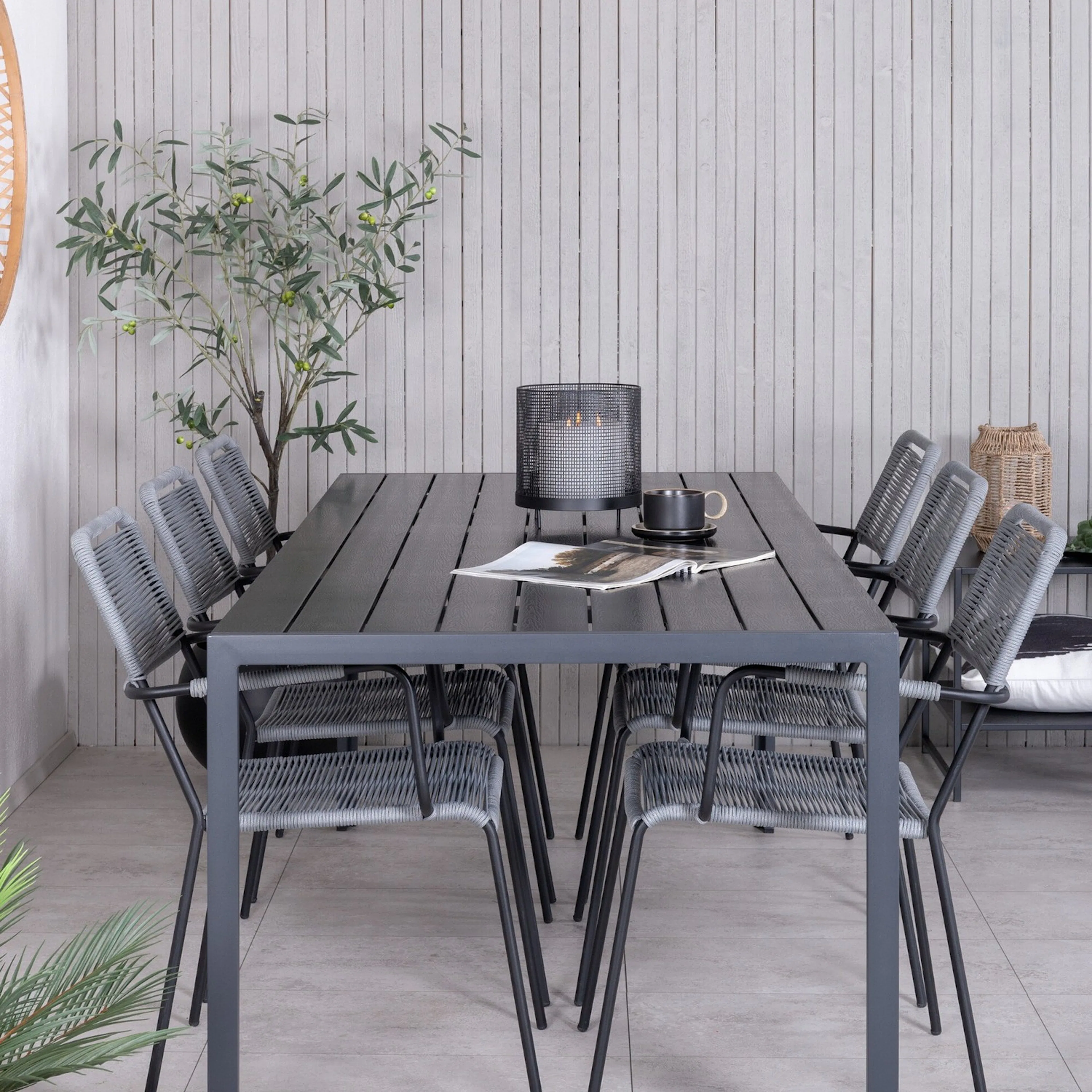 Spisegruppe Venture Home Bront med 6 Leon Spisestoler