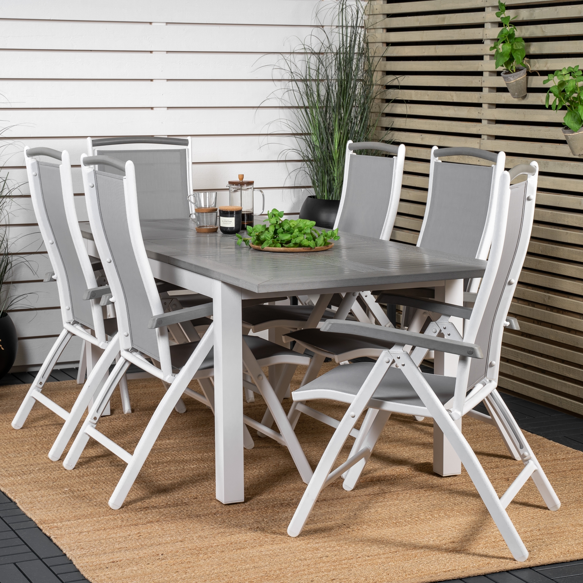 Spisegruppe Venture Home Aleyna 152/210 med 6 Stoler