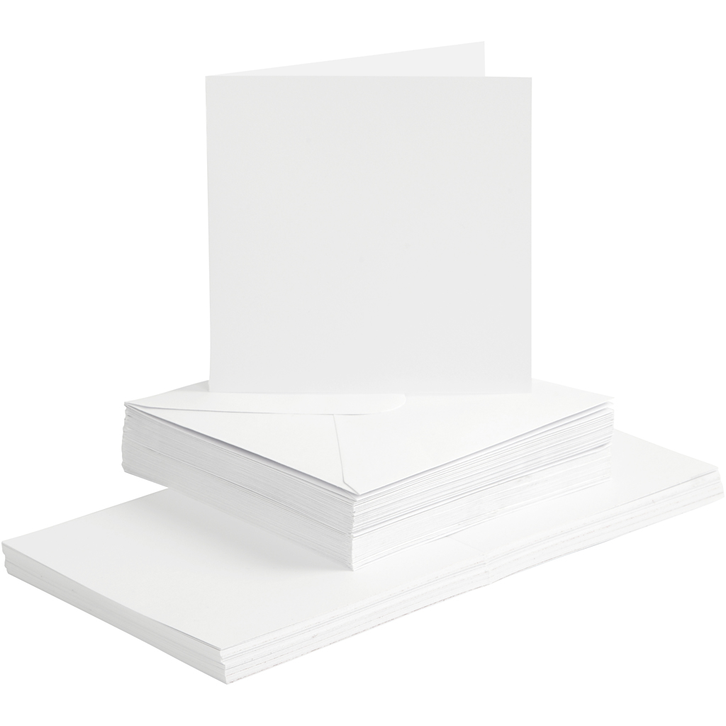 Kort Creativ Company og Konvolutt Kortstr 15x15 cm Konvstr 16x16 cm 50 sett/1 Pk