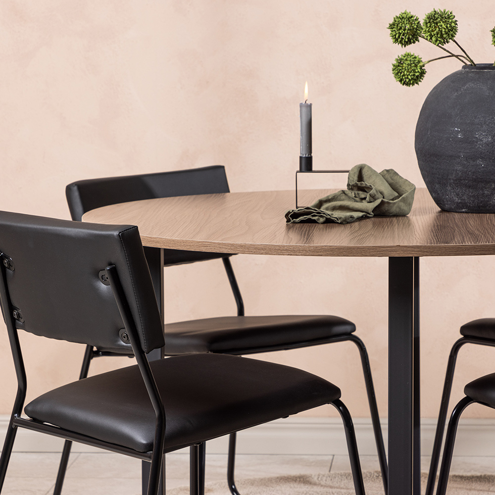 Spisegruppe Venture Home Durango Ø 120 cm med 4 Kenth Stoler