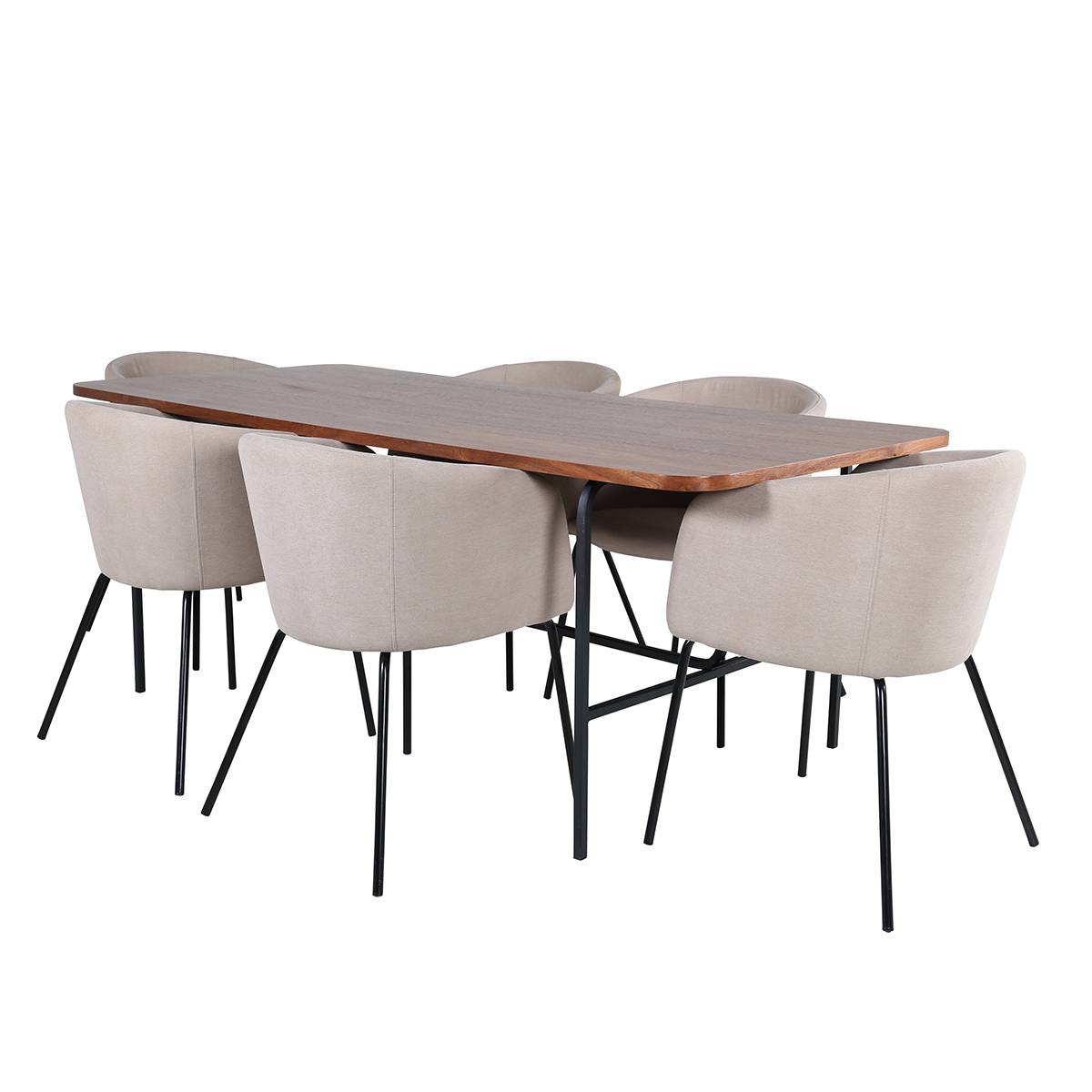 Spisegruppe Venture Home Chicago Spisebord og Bergen Spisestol Brun