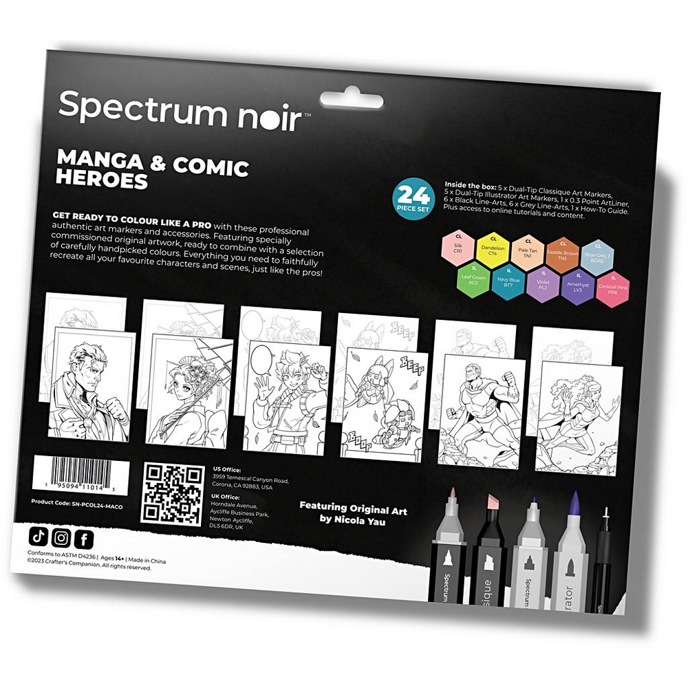 Hobbysett Creativ Company DIY Kit Illustrasjon Manga og Comic Book Heroes