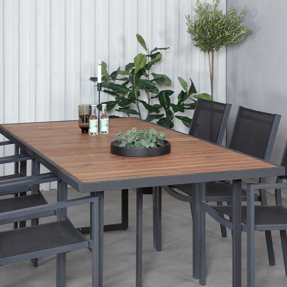 Spisegruppe Venture Home King med 6 Curz Stablebare Spisestoler