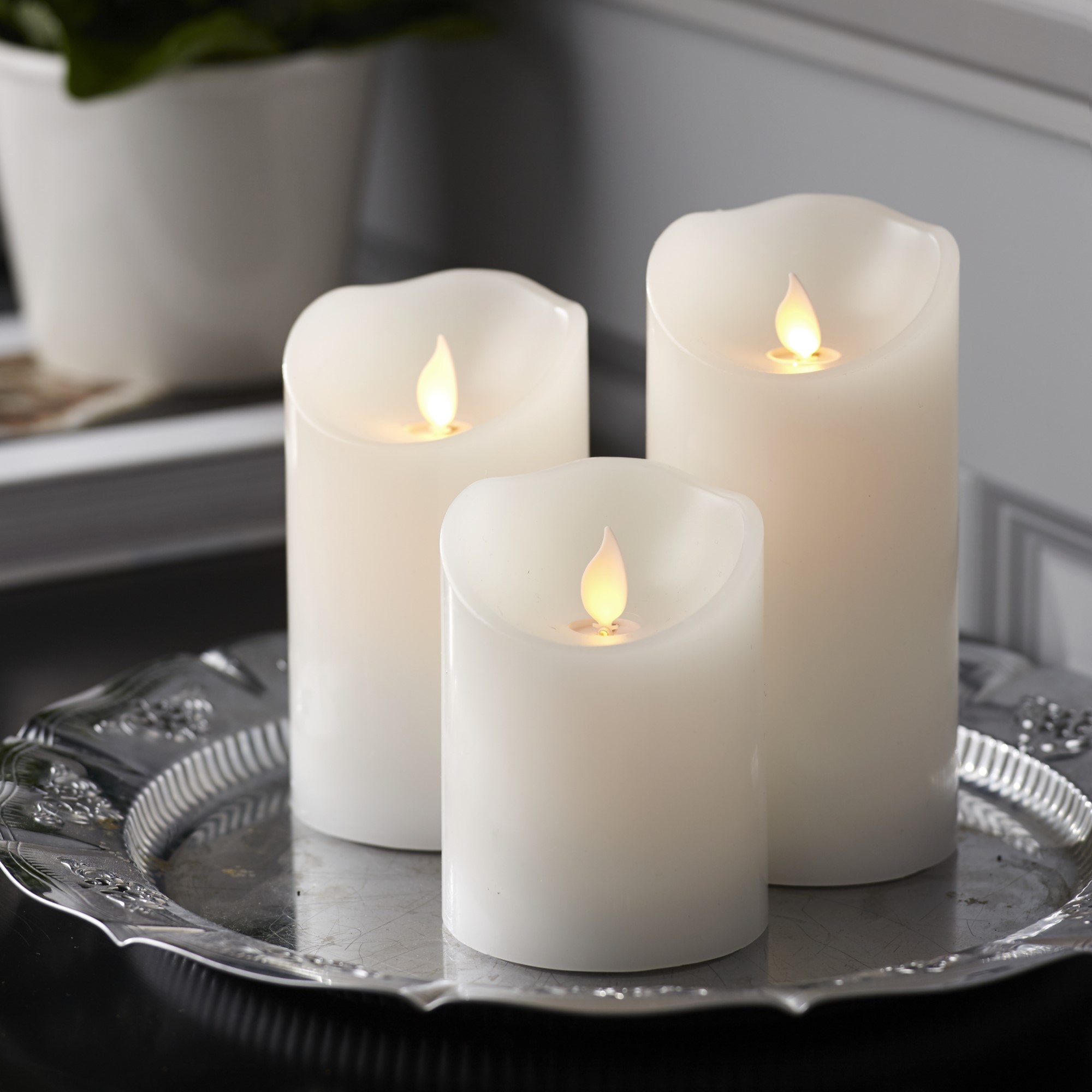 LEDBlockljusM-Twinkle Hvit, 15 cm
