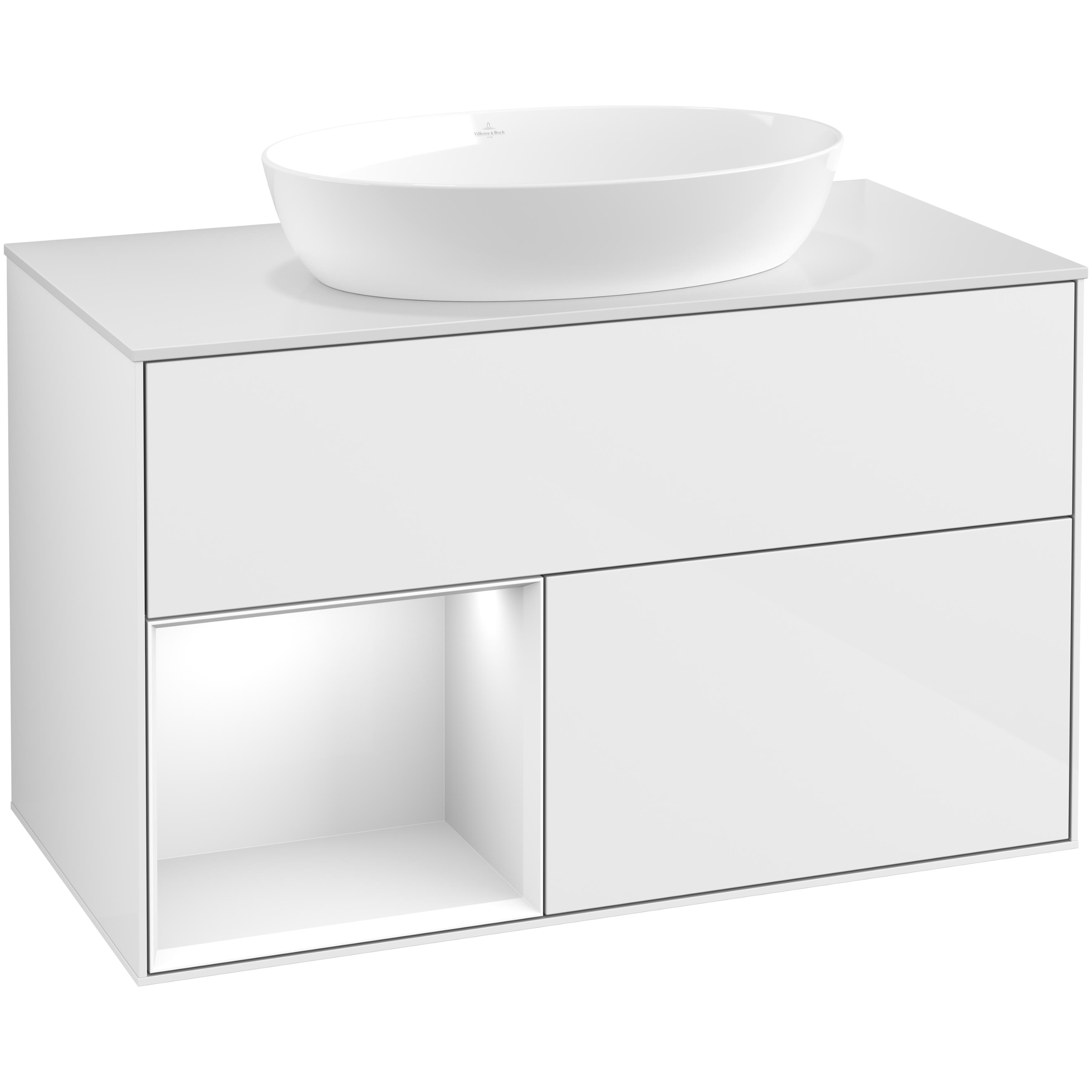 Tvättställsskåp Villeroy & Boch Finion med 2 Lådor Hylla och Bänkskiva för Fristående Tvättställ från Artis & Collaro