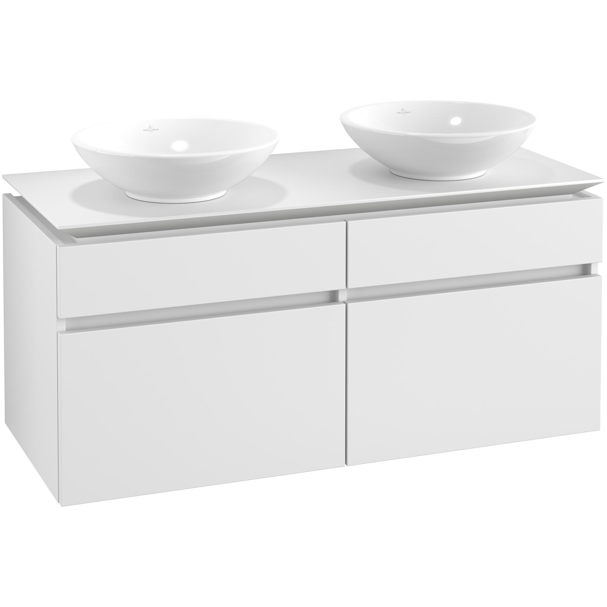 Tvättställsskåp Villeroy & Boch Legato 1200 med 4 Lådor för Två Ytmonterade Tvättställ | badrum - badrumsmobler - tvattstallsskap-och-kommod | KakelKungen