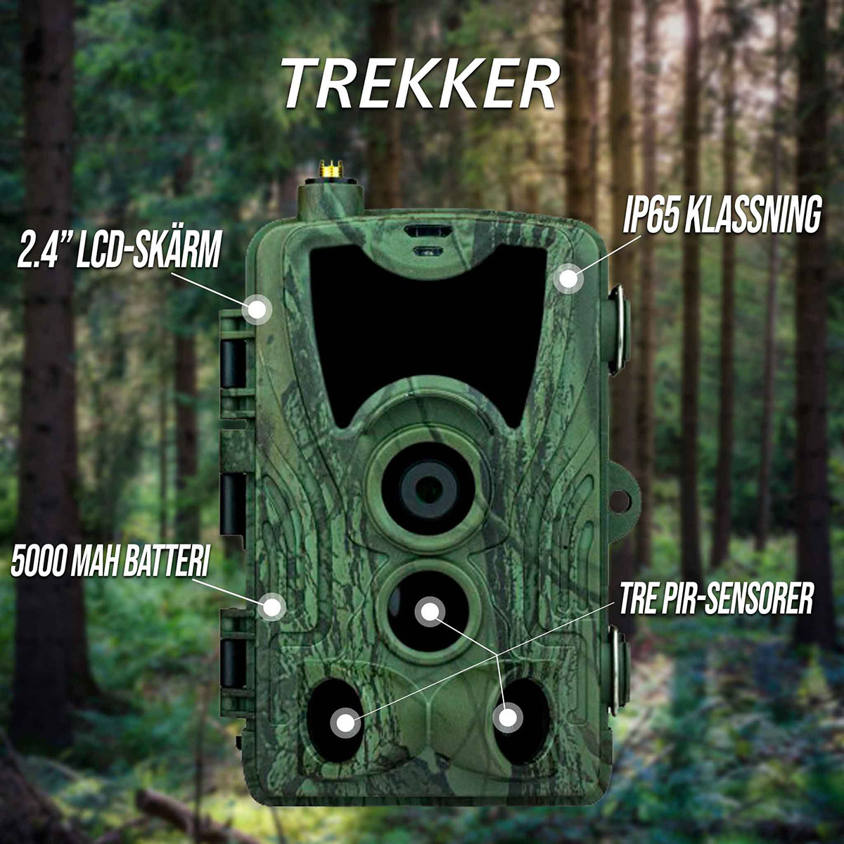 Viltkamera Trekker Premium Sendende 4G med Batteri