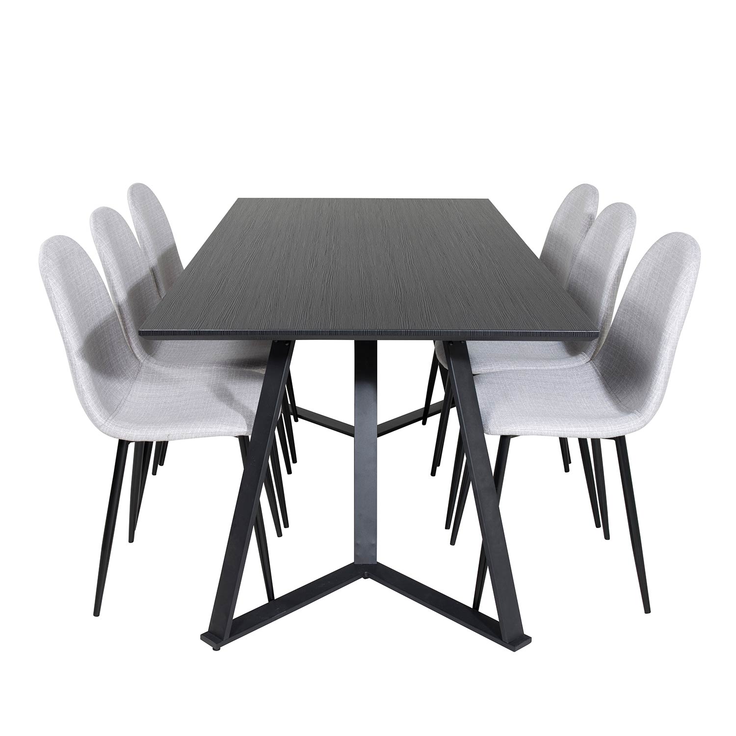 Spisegruppe Venture Home Madde med 6 Pobbie Stoler Polyester