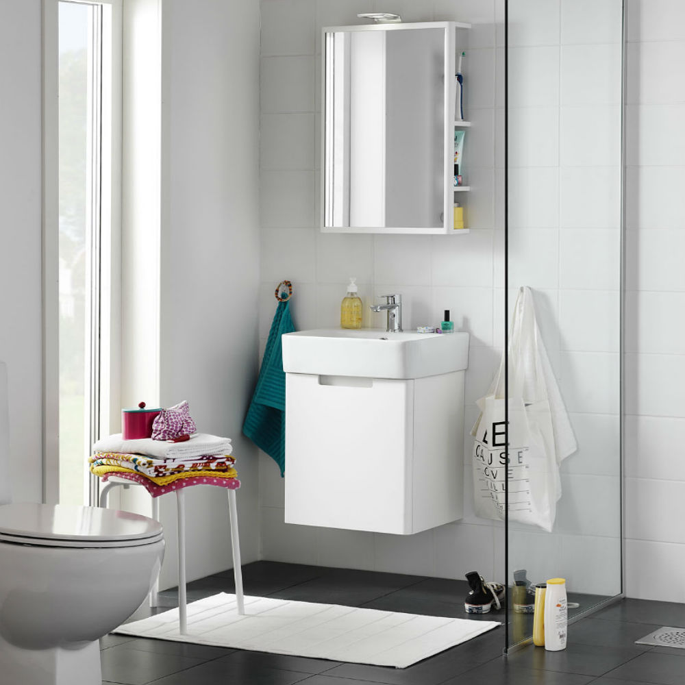 Möbelpaket Hafa One 440 Vit Matt Förvaringsspegel