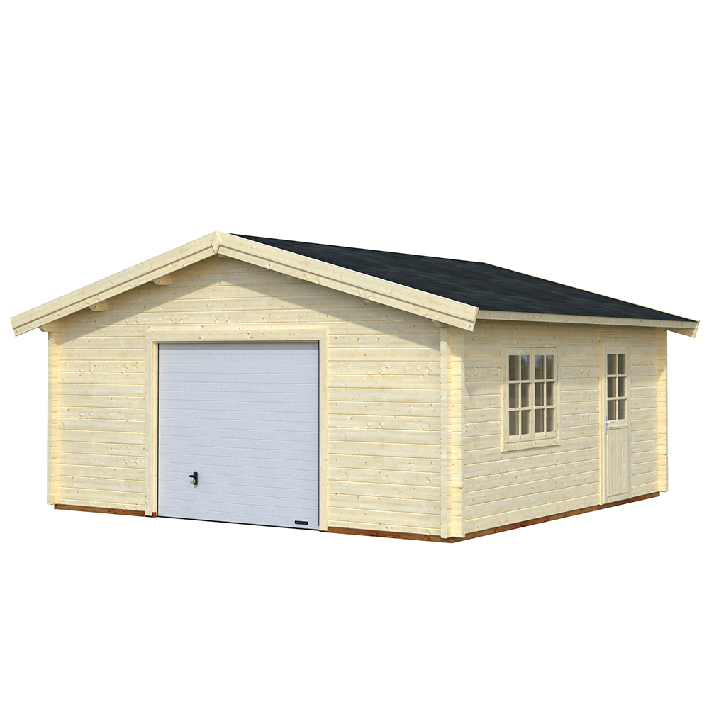 Roger 29,2 m2 (inv.  27,7 m2) with sectional door Ubehandlet tre