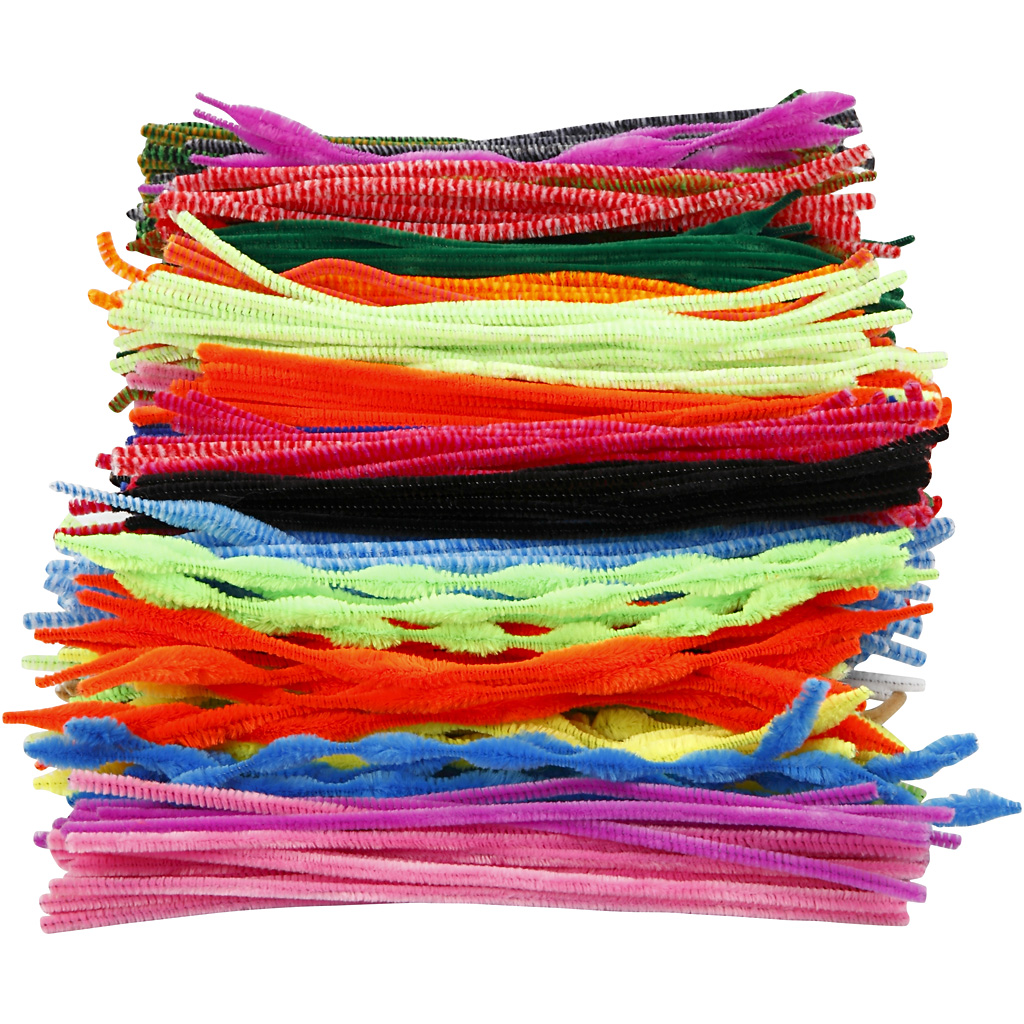 Piprensare, mixade färger, L: 30 cm, tjocklek 5-12 mm, 500 m 500 st