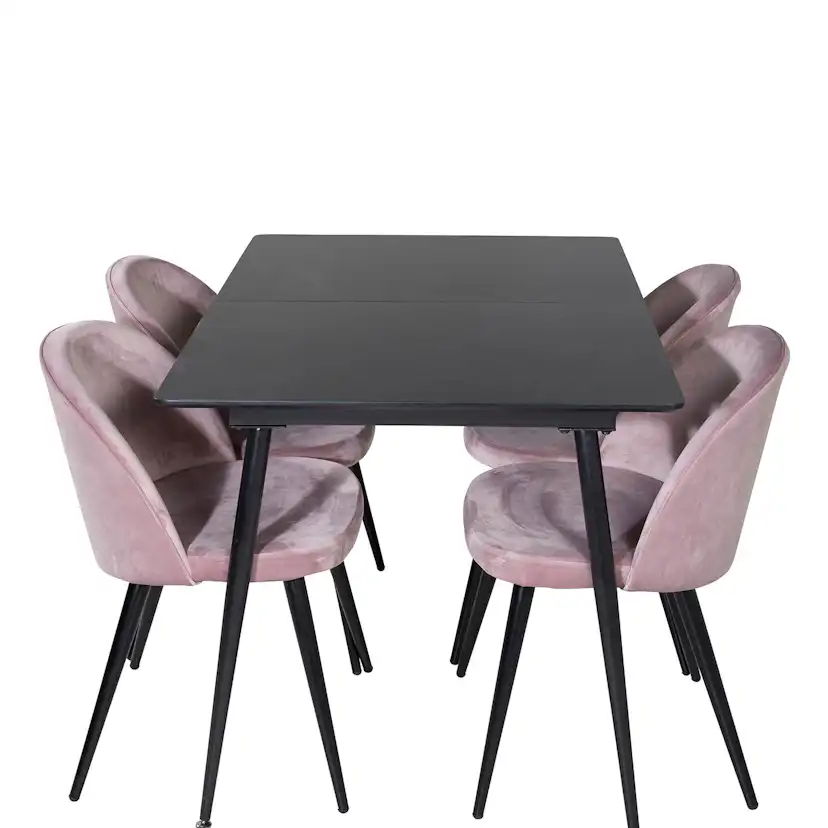 Spisegruppe Venture Home Silvia med Innleggsplate og 4 Valentina Stoler