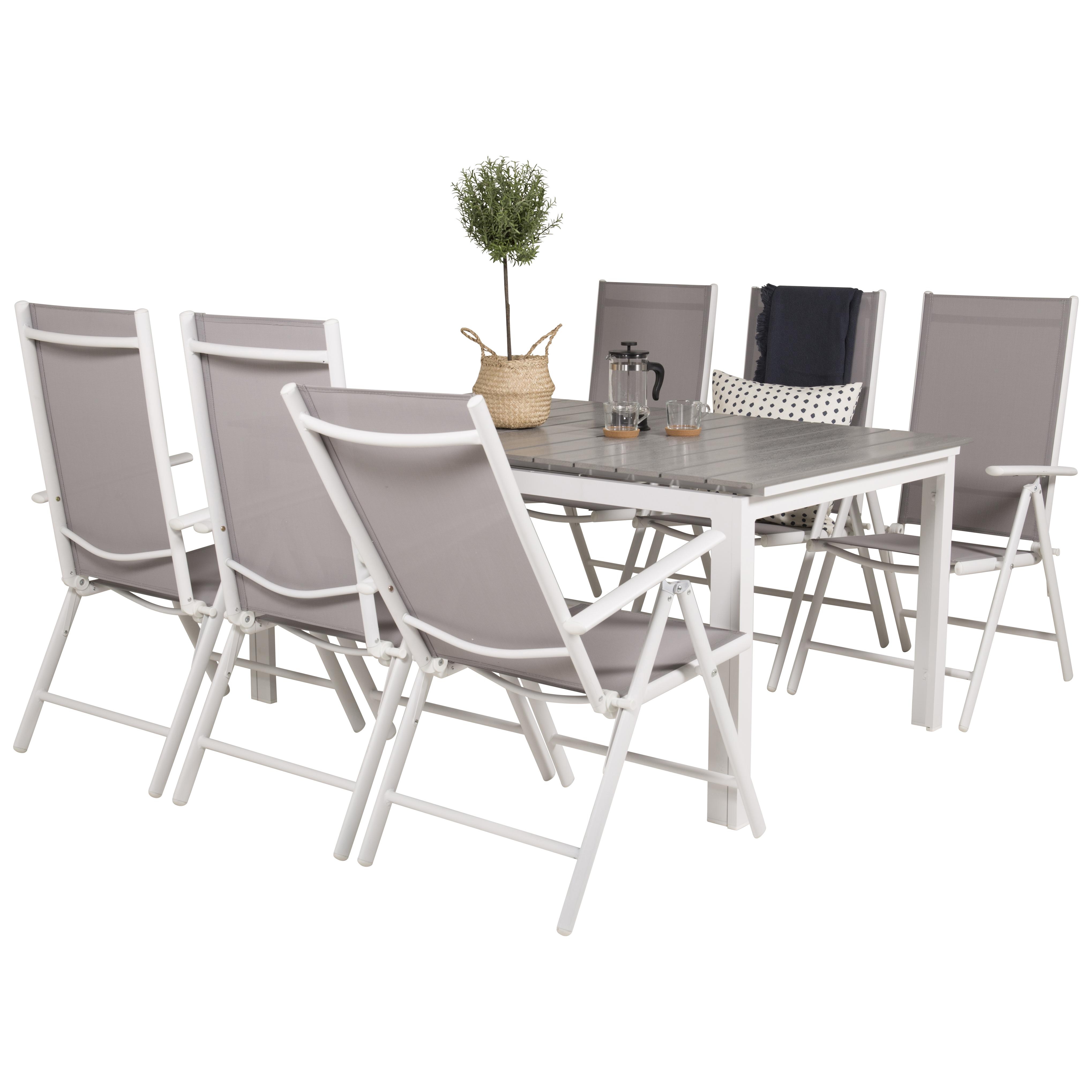 Spisegruppe Venture Home Lova 160/240 med 6 Bront Stoler