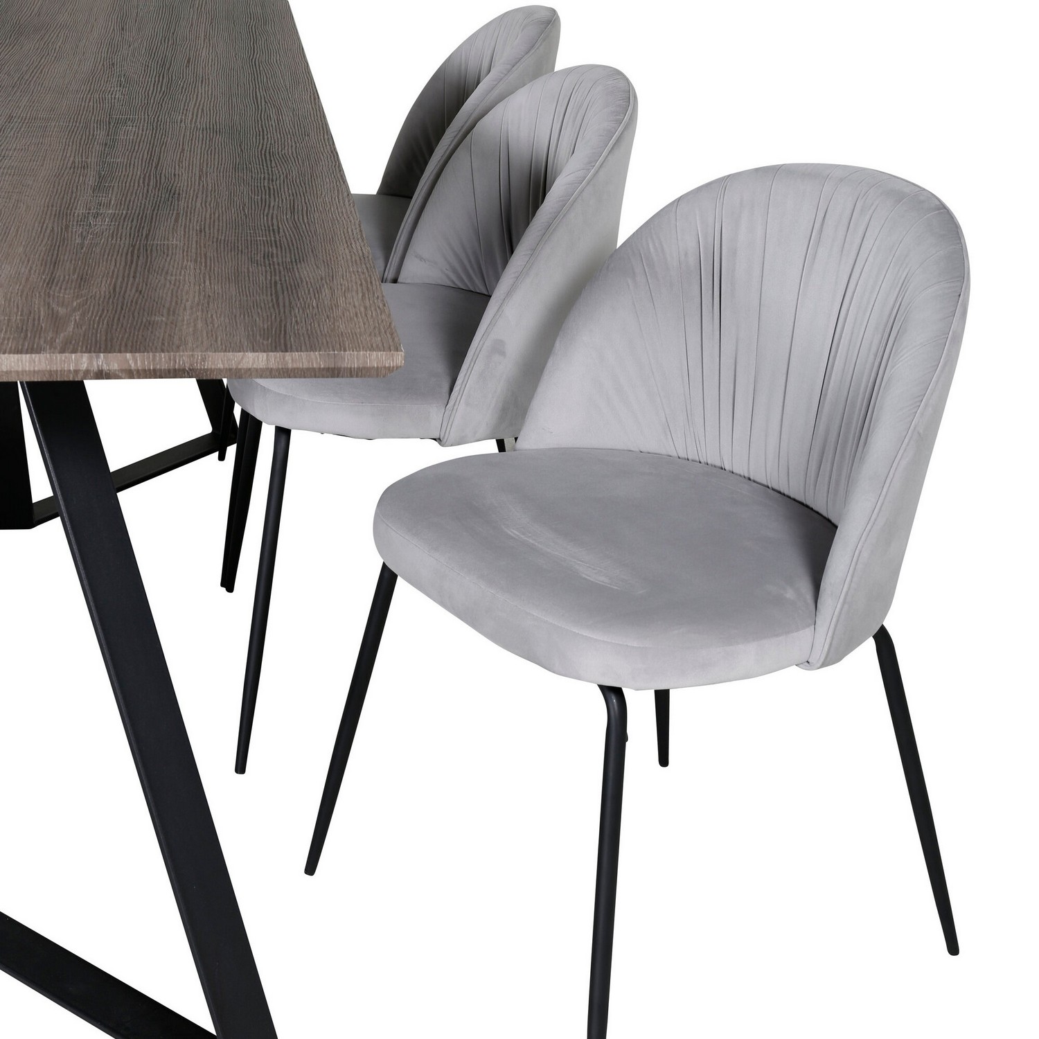 Spisegruppe Venture Home Madde med 6 Wrigley Stoler Fløyel