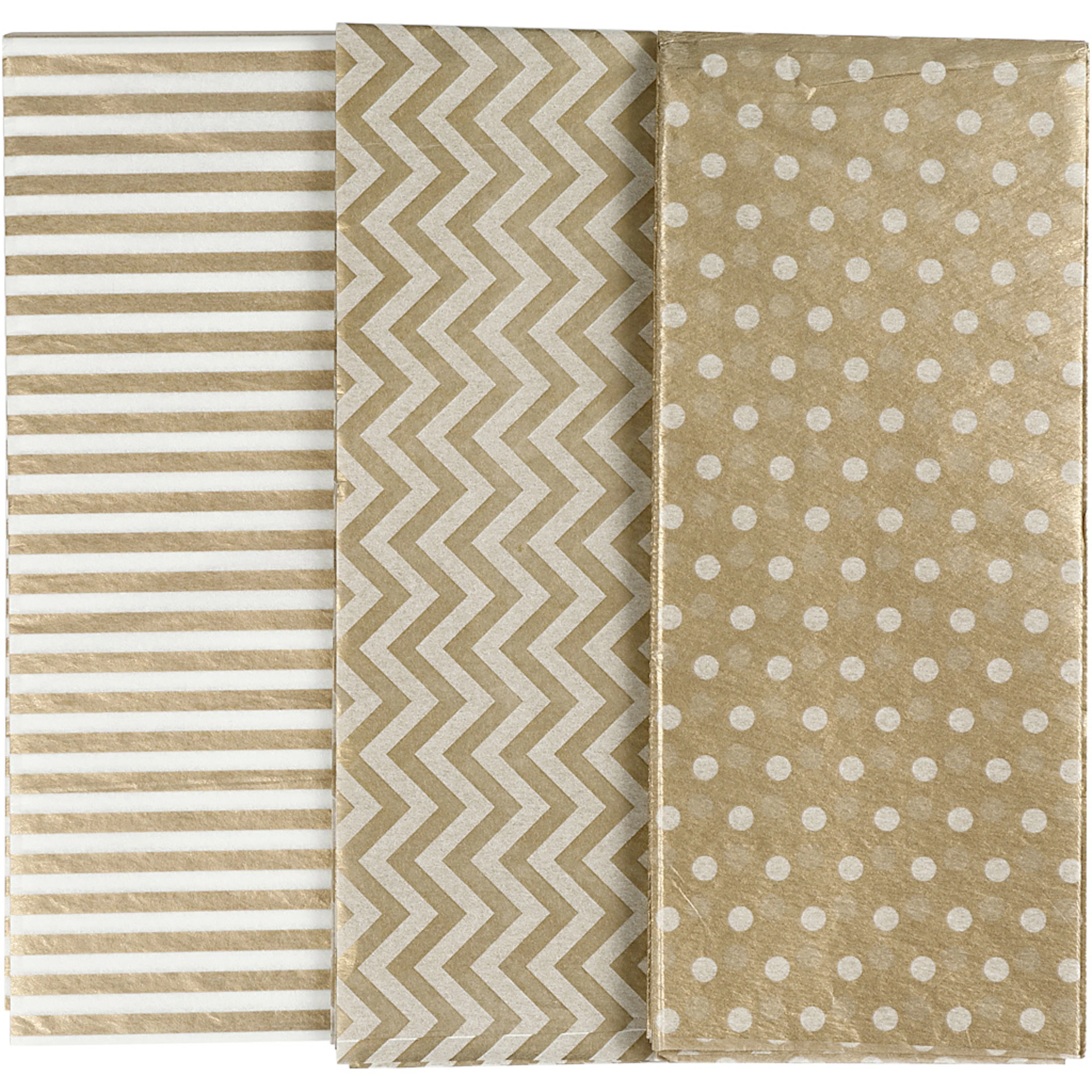 Silkespapper, guld, 50x70 cm, 17 g, 6 ark/ 1 förp. Gull, 6 st
