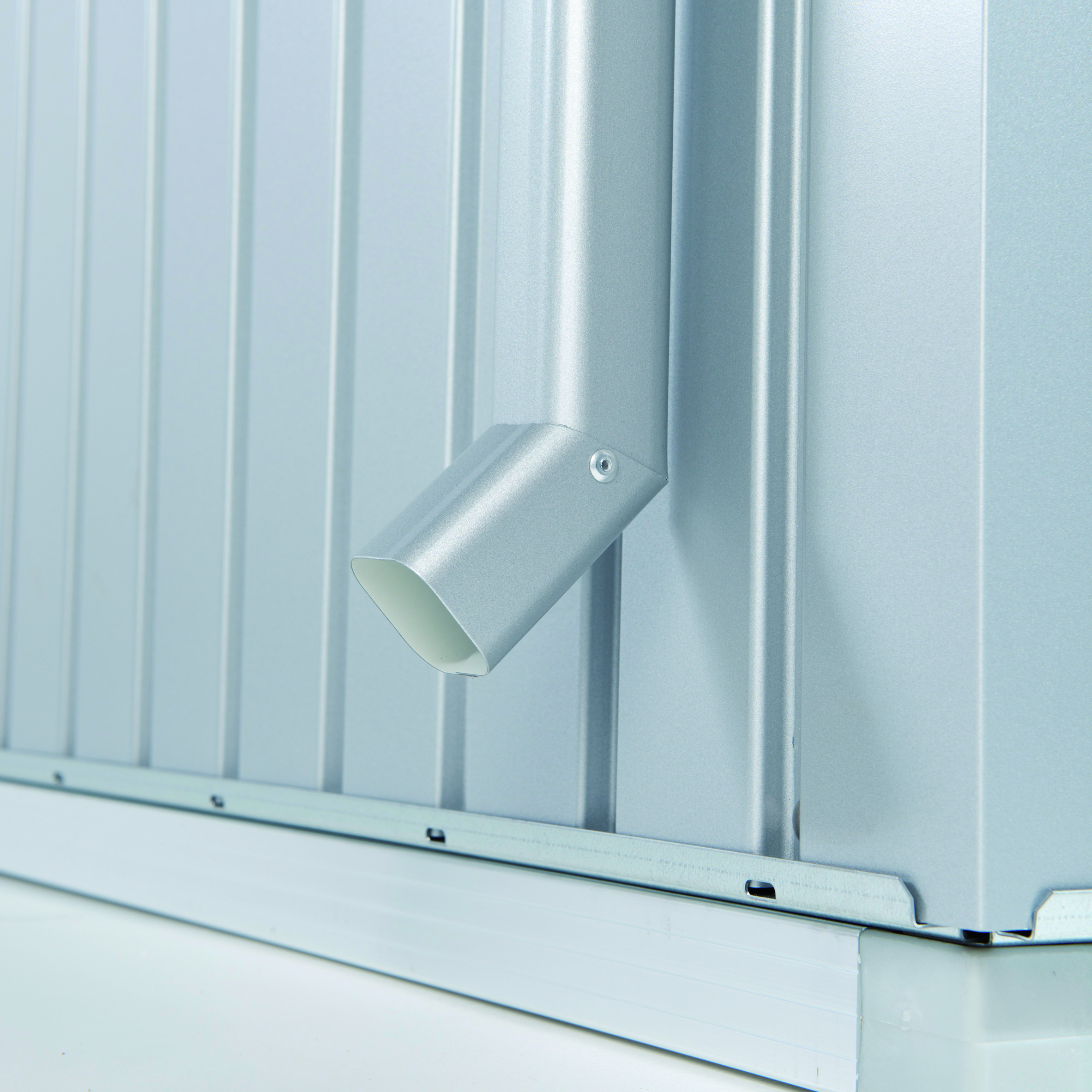 Rainwater downpipe set HighLine metallic silver , 2 pcs. Sølv Metallic
