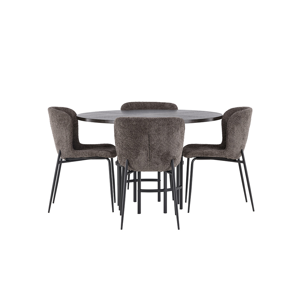 Spisegruppe Venture Home Copenhagen Ø 115 cm med 4 Modesto Stoler