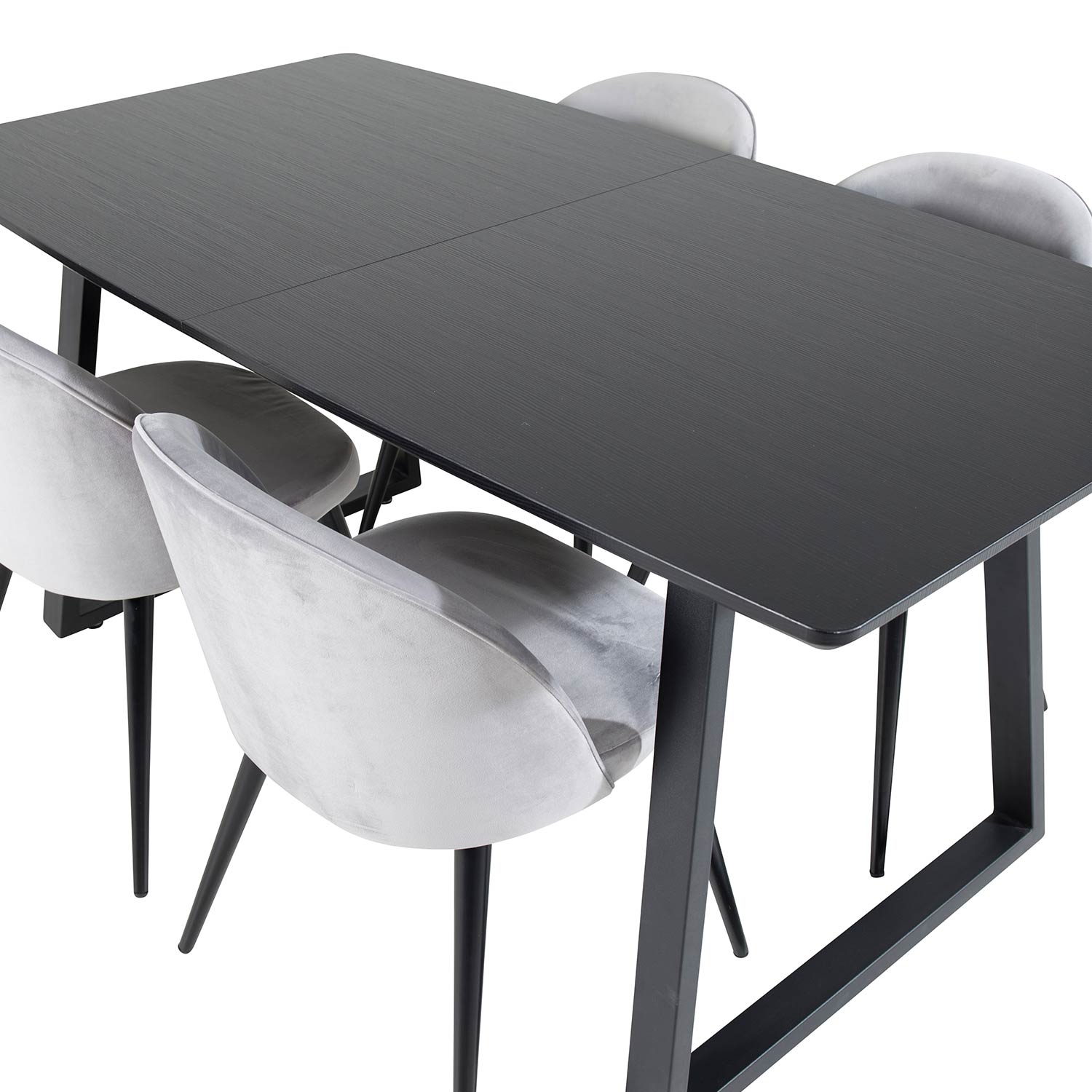 Spisegruppe Venture Home Ina med 4 Valentina Stoler Fløyel