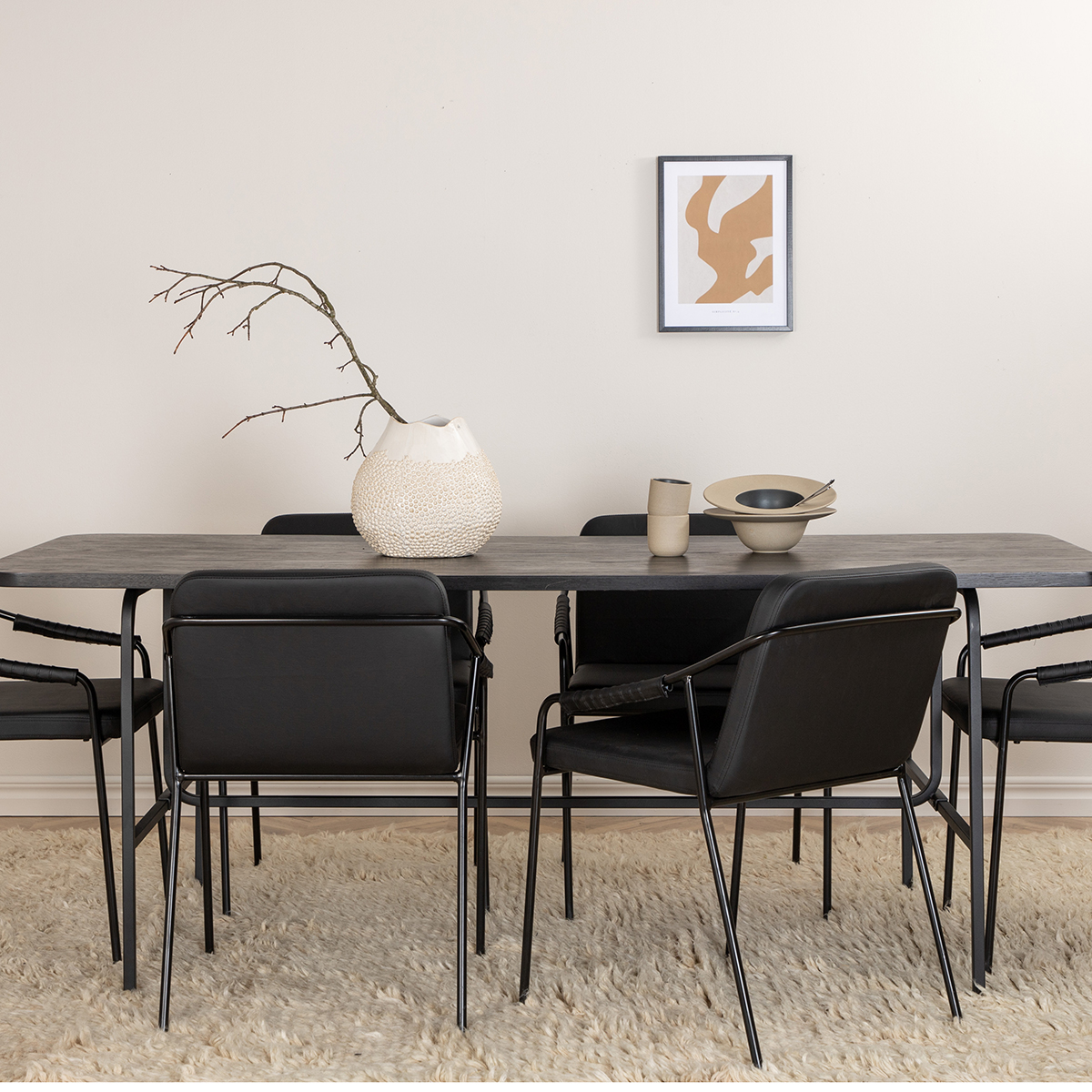 Spisegruppe Venture Home Chicago Spisebord og Tjärö Spisestol Sort