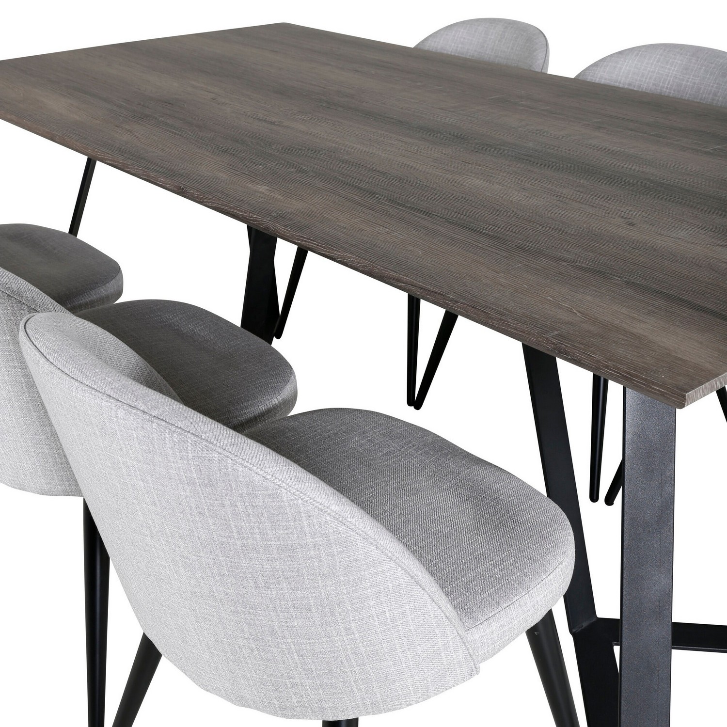 Spisegruppe Venture Home Madde med 6 Valentina Stoler Polyester