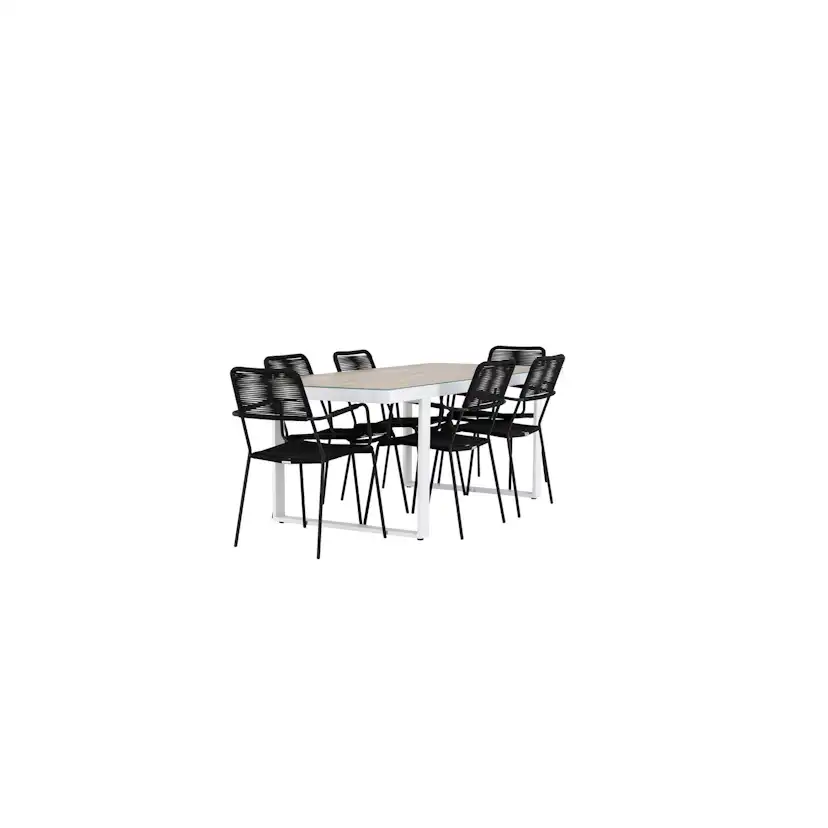 Hagegruppe Venture Home Merlo med 6 Lindos Lenestoler