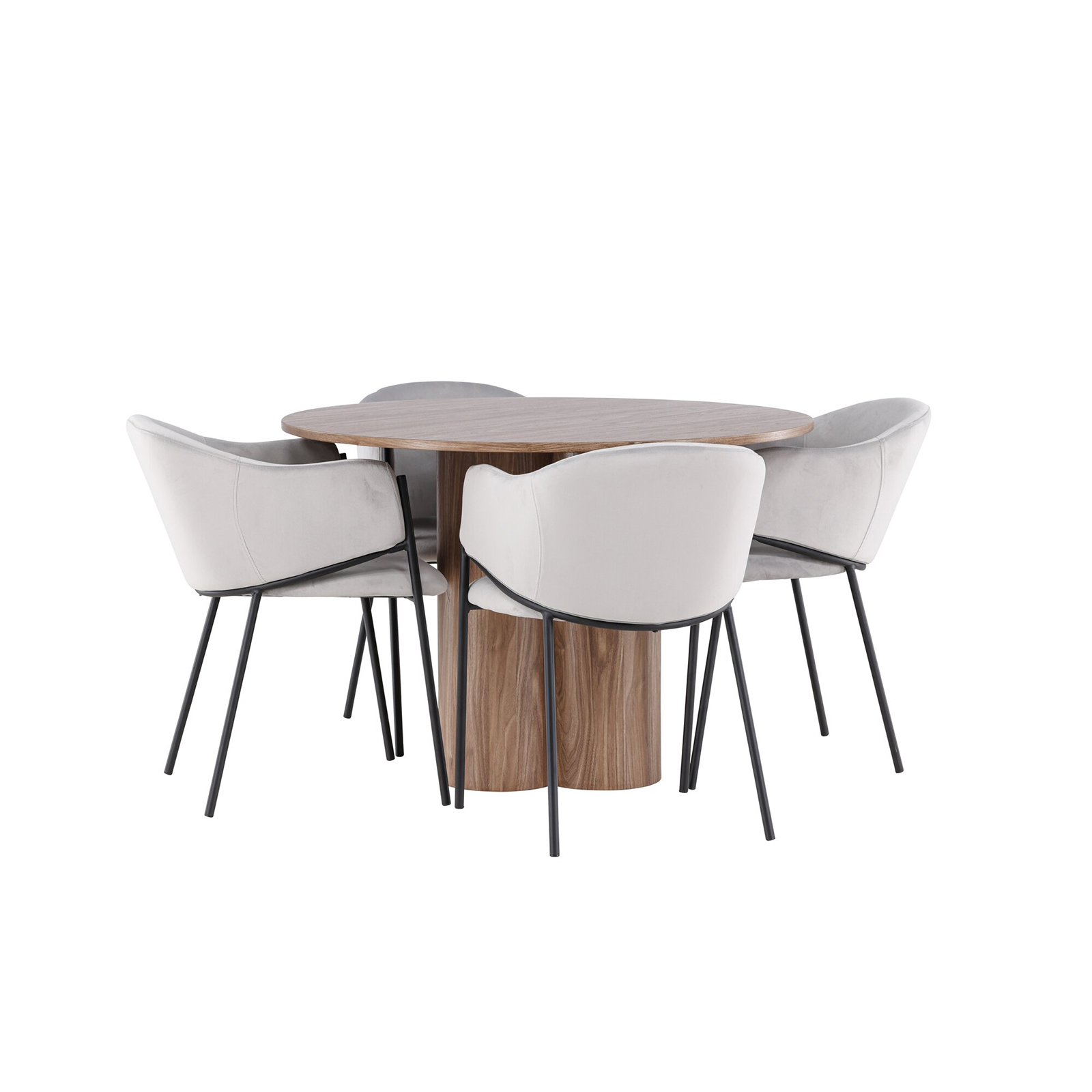 Spisegruppe Venture Home Olivia Ø110 med 4 stk Evelina Stoler