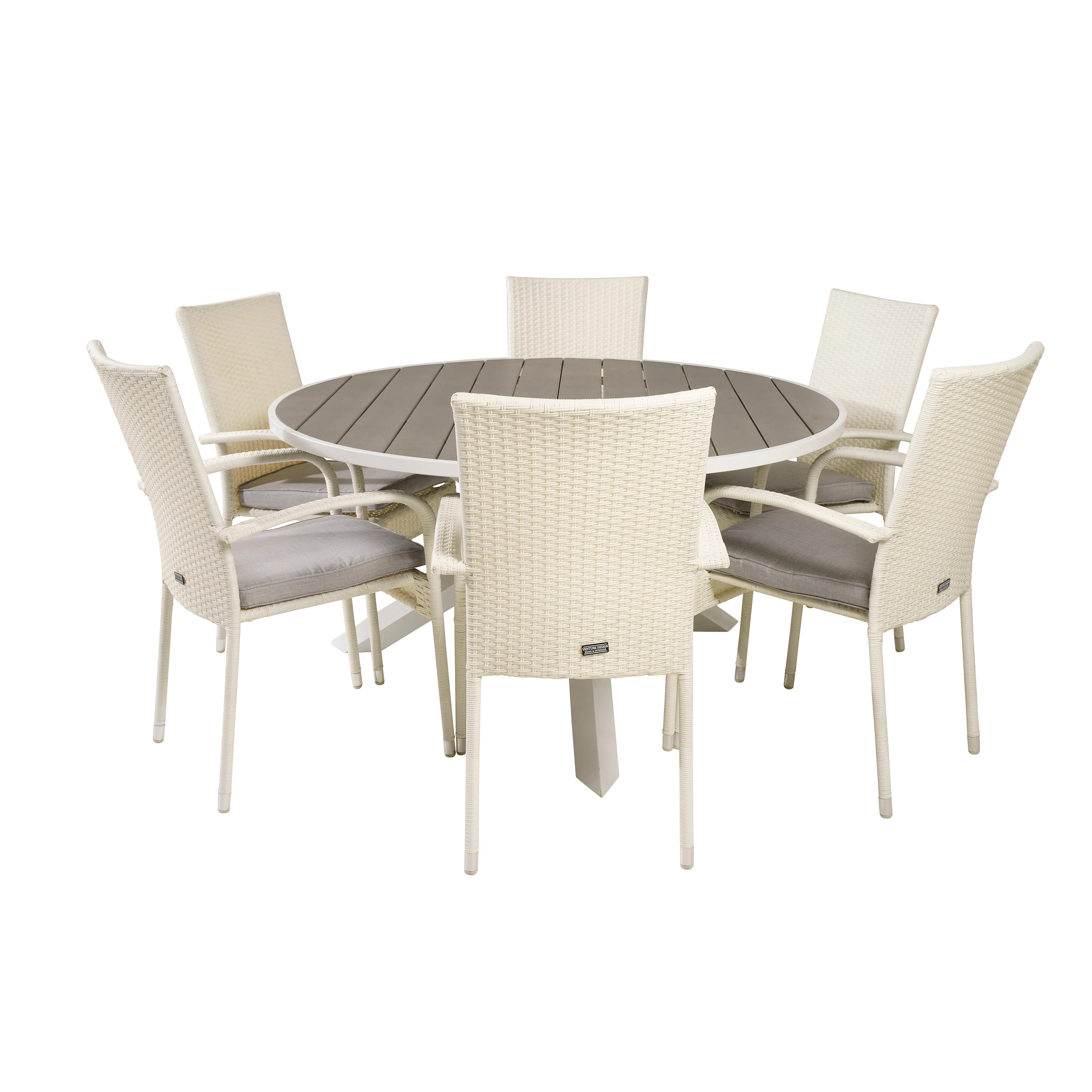 Spisegruppe Venture Home Pincy Ø140 med 6 Asta Stoler