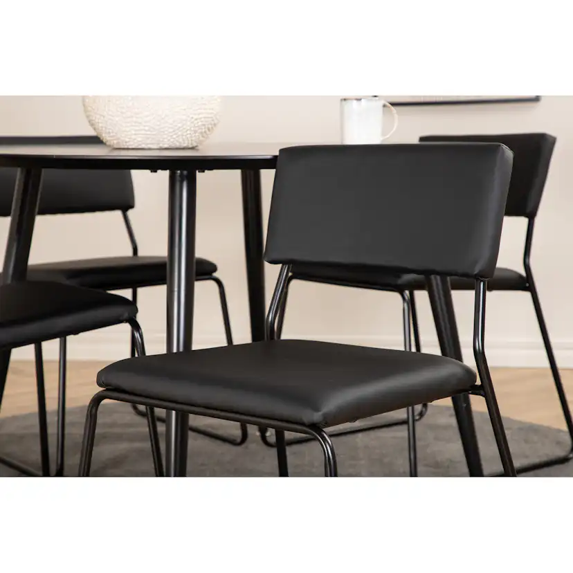 Spisegruppe Venture Home Dipp Ø115 cm med 4 Kenth Stoler