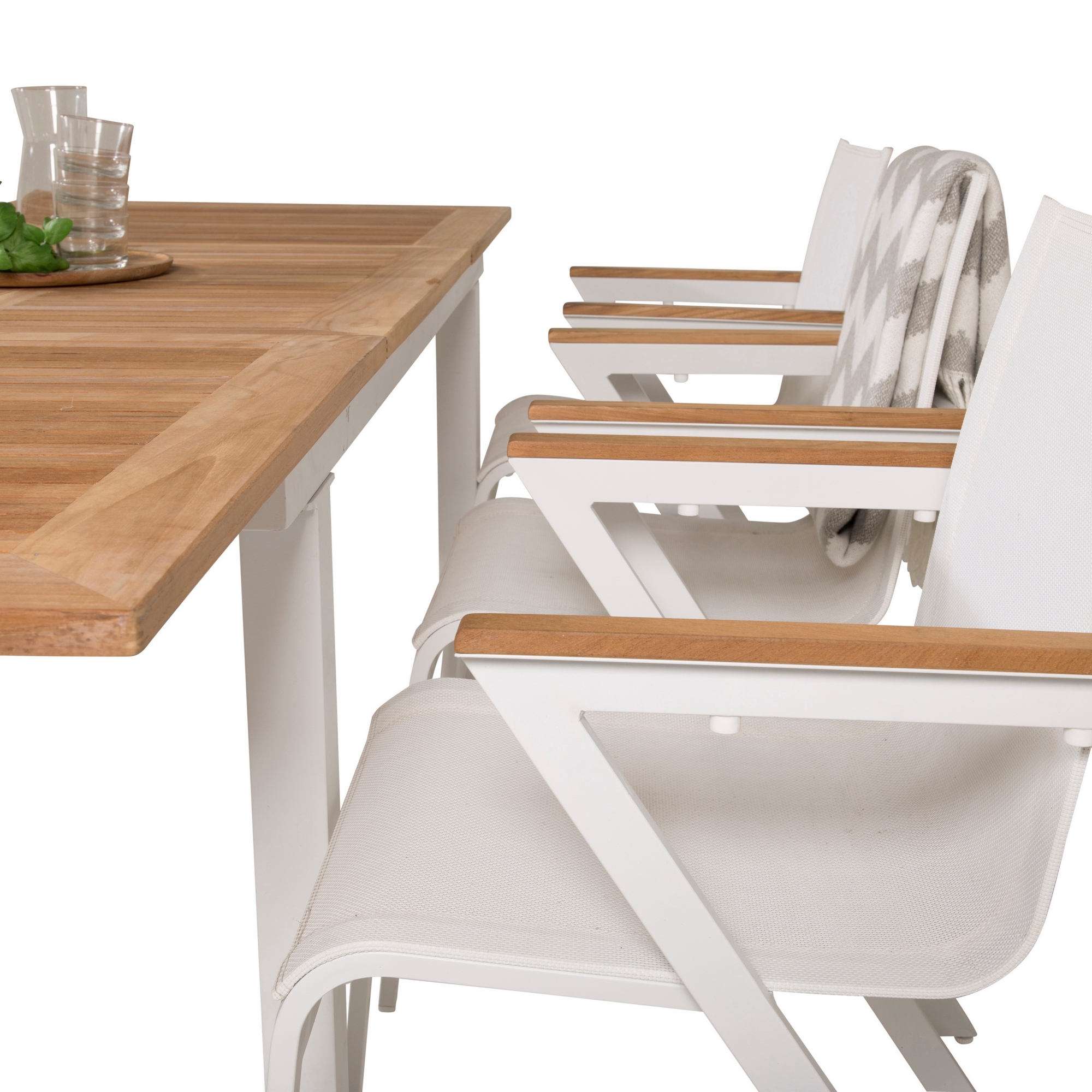 Spisegruppe Venture Home Perla 160/240 med 6 Meya Stoler